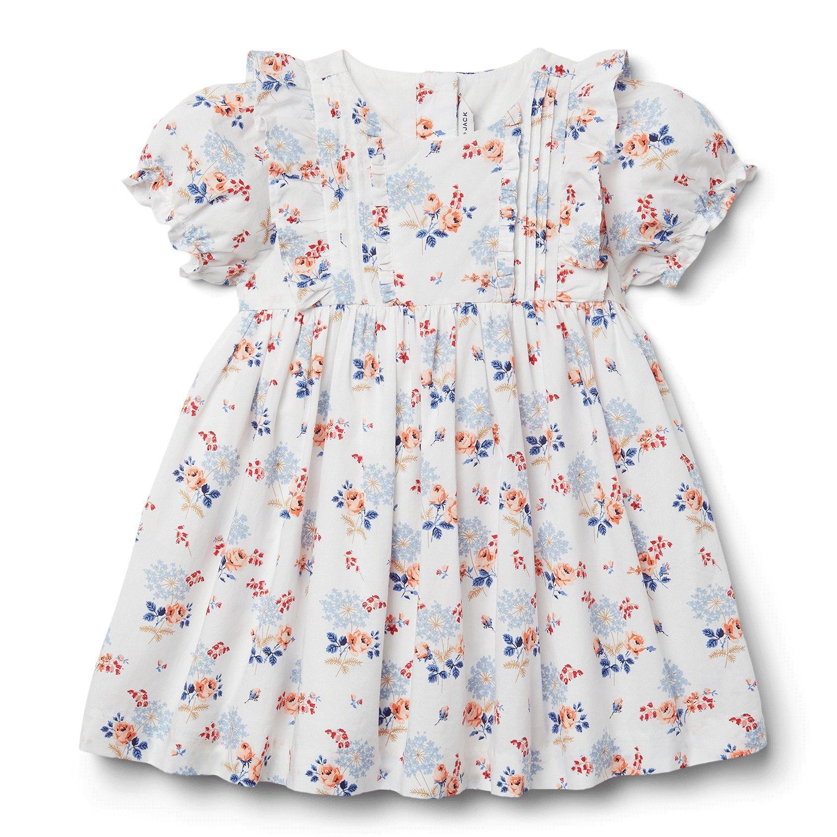 Newborn Jet Ivory Floral Baby Floral Pintuck Dress by Janie and Jack