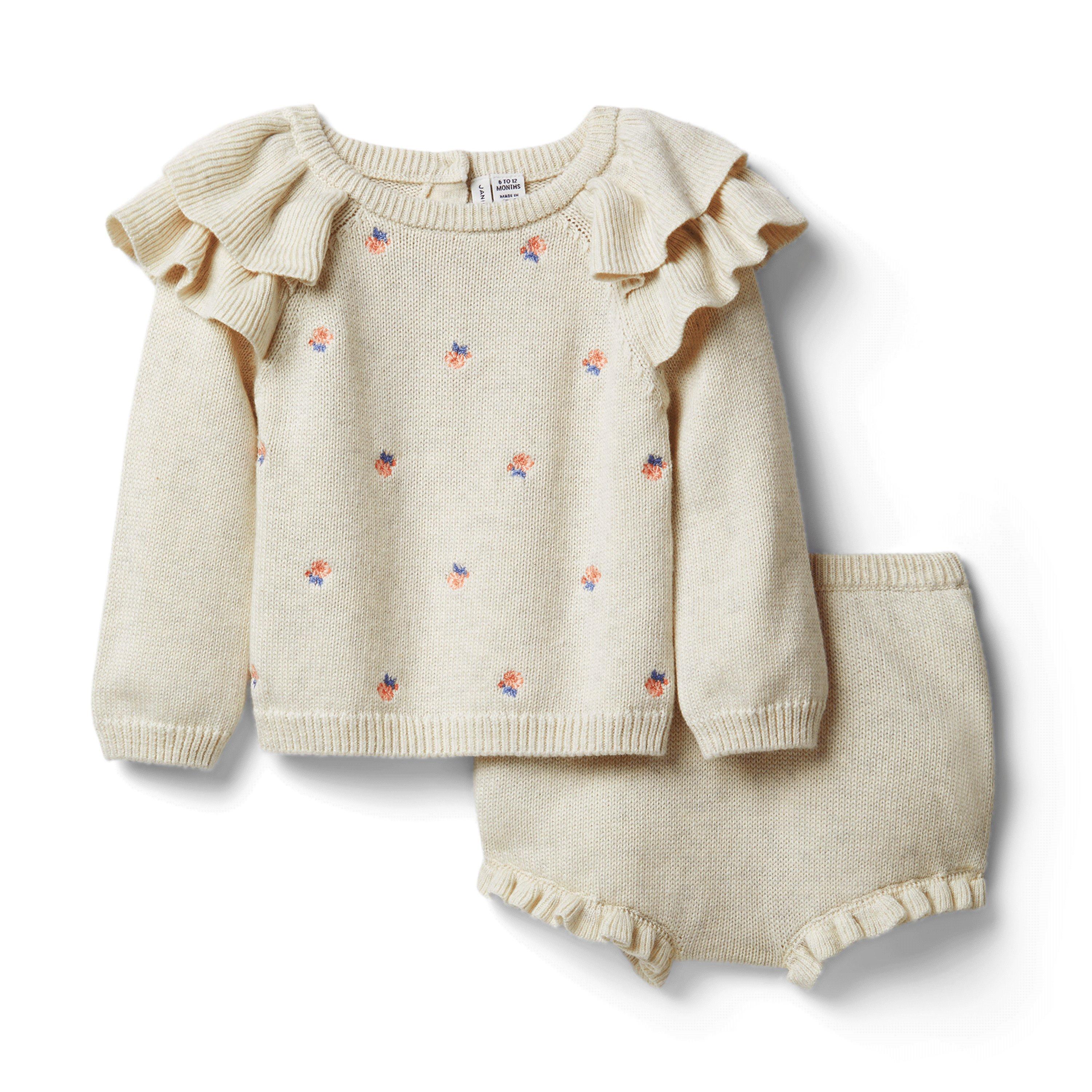 Baby Embroidered Sweater Matching Set