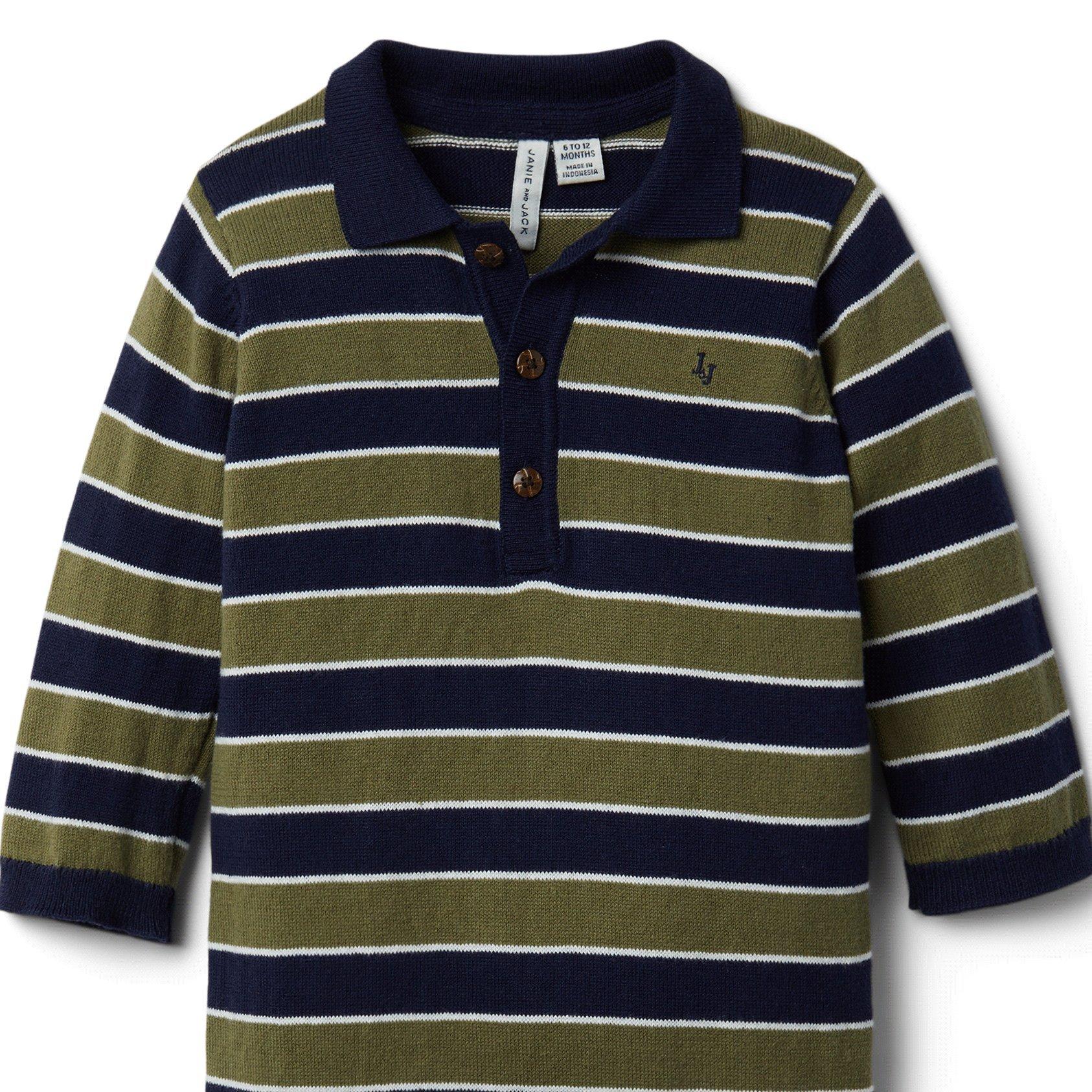 Baby Striped Polo 1-Piece image number 1
