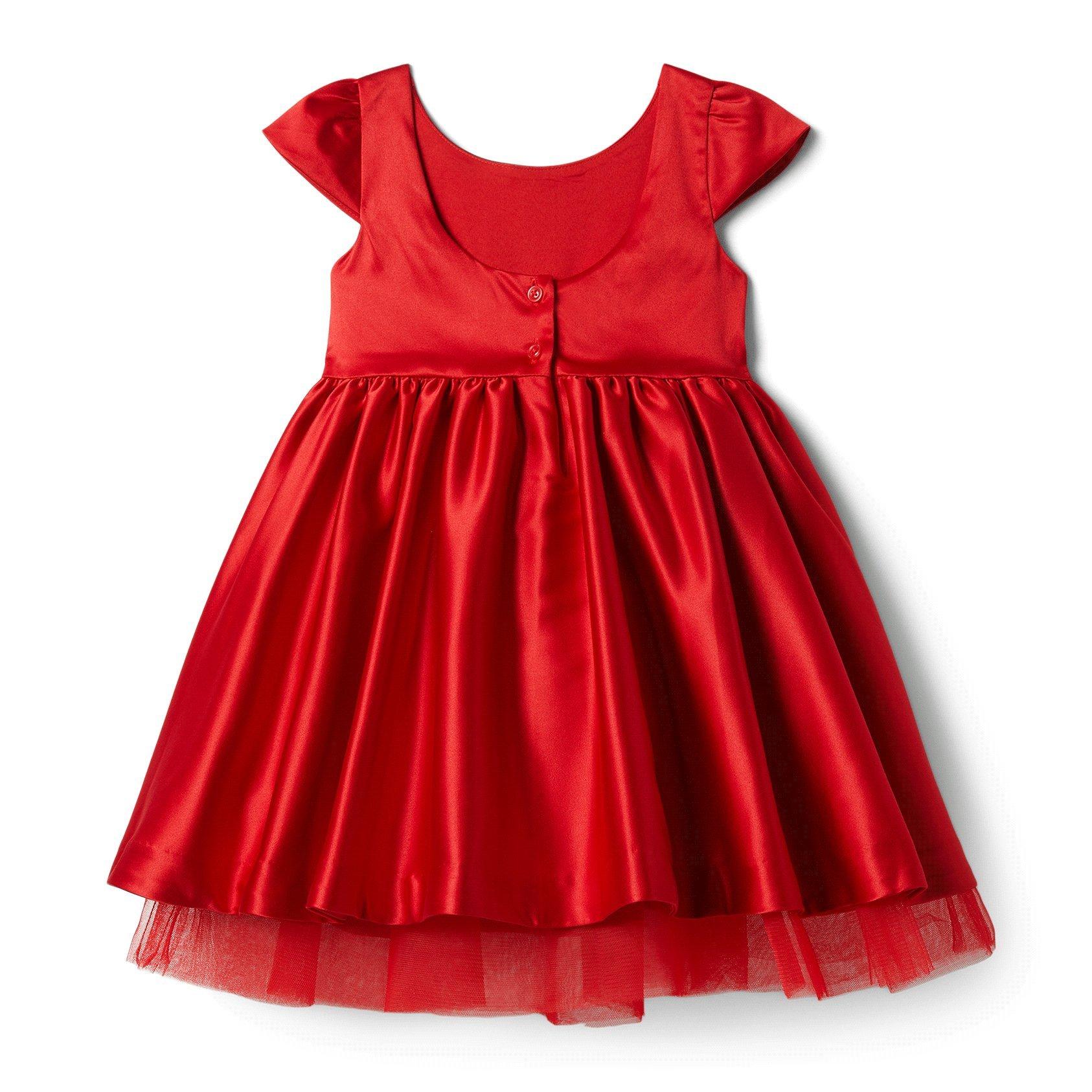 Flower Applique Satin Dress image number 1