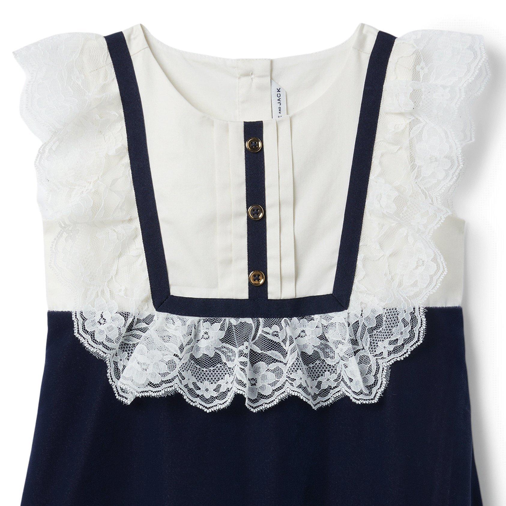 Velvet Lace Trim Dress image number 1