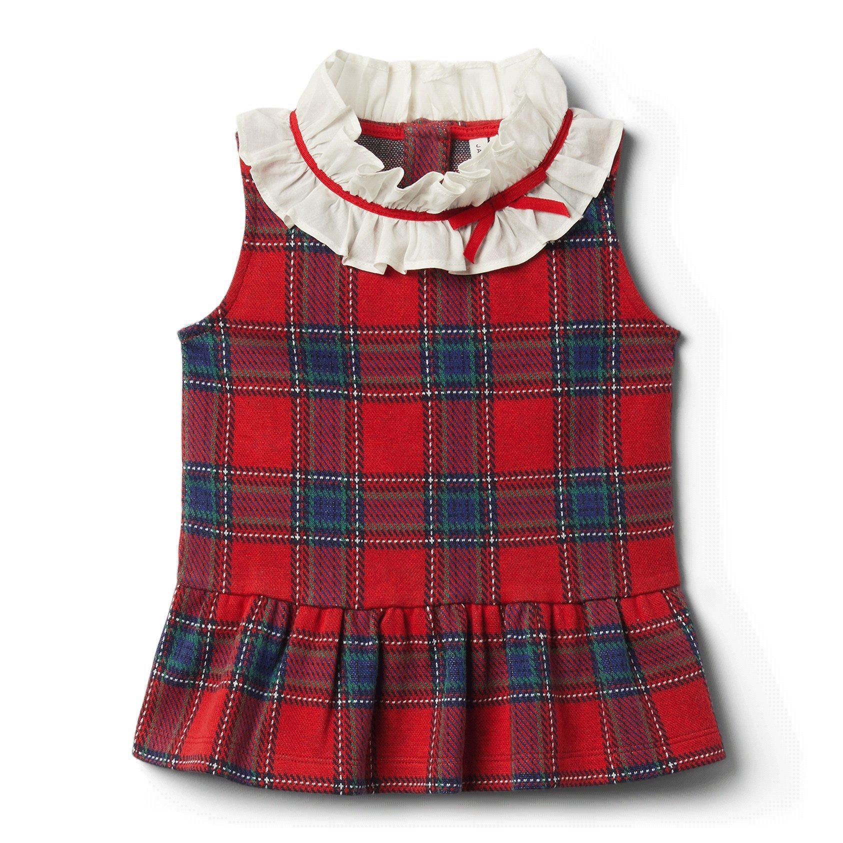 Red plaid peplum top online