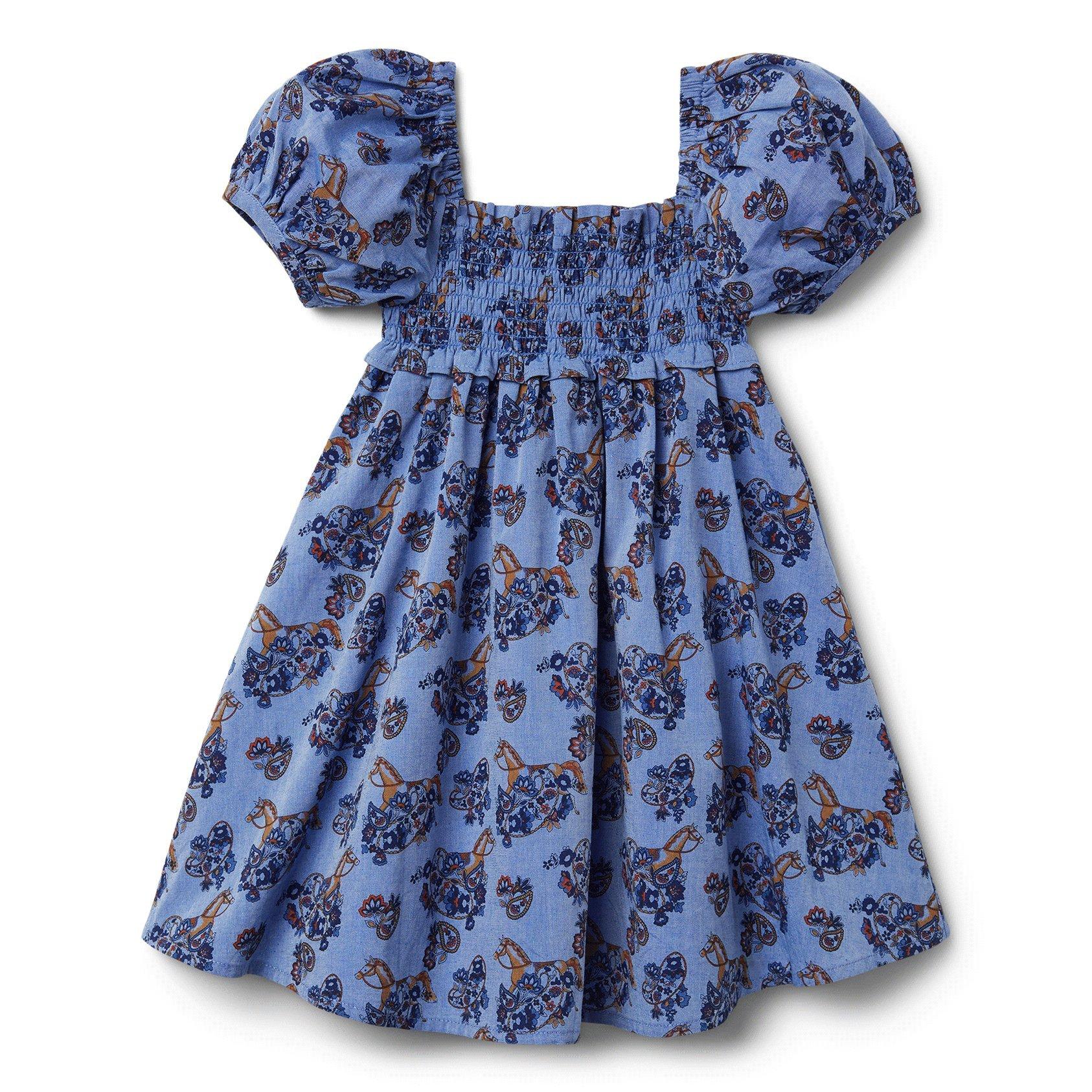 Horse Print Puff Sleeve Dress image number 0
