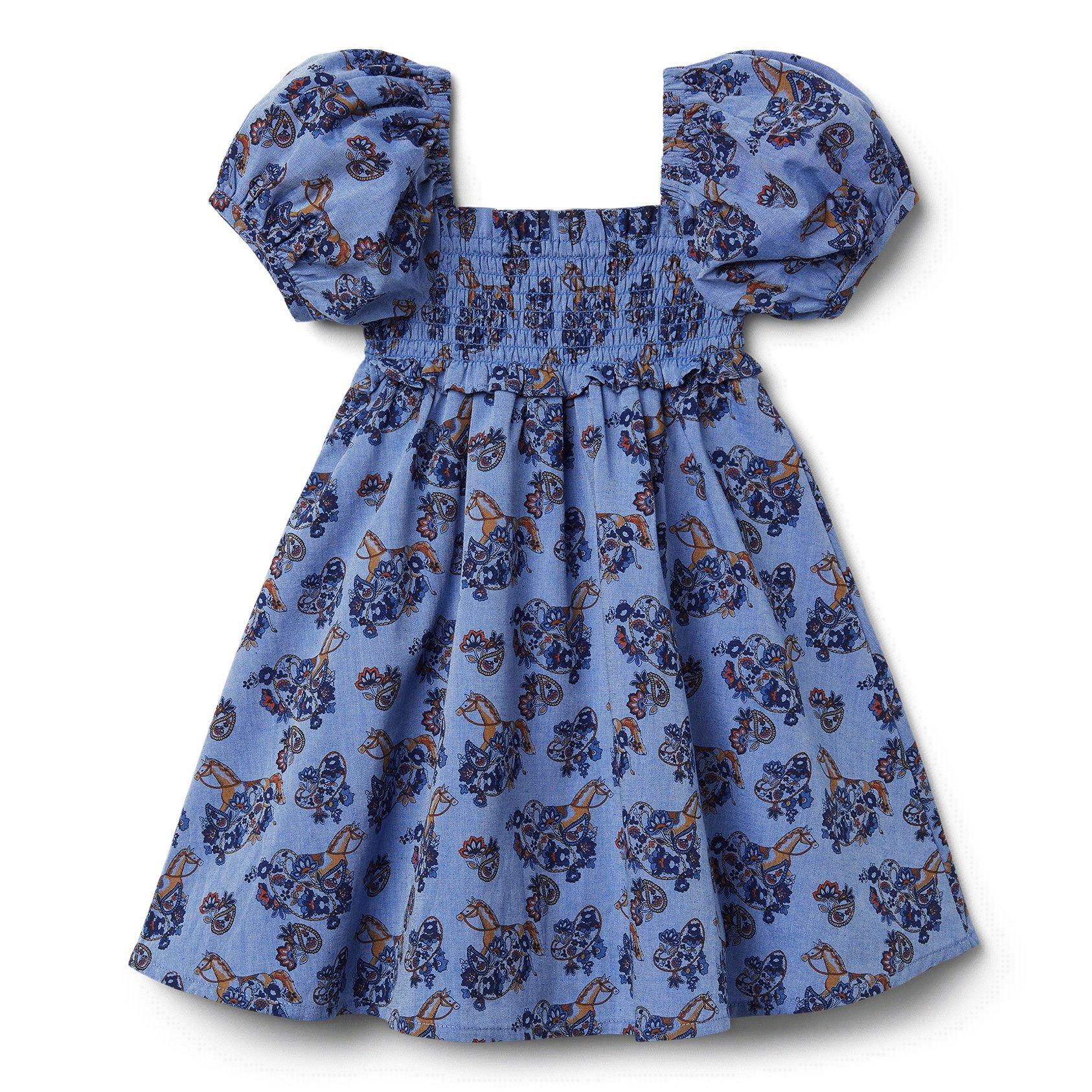 Horse Print Puff Sleeve Dress image number 2