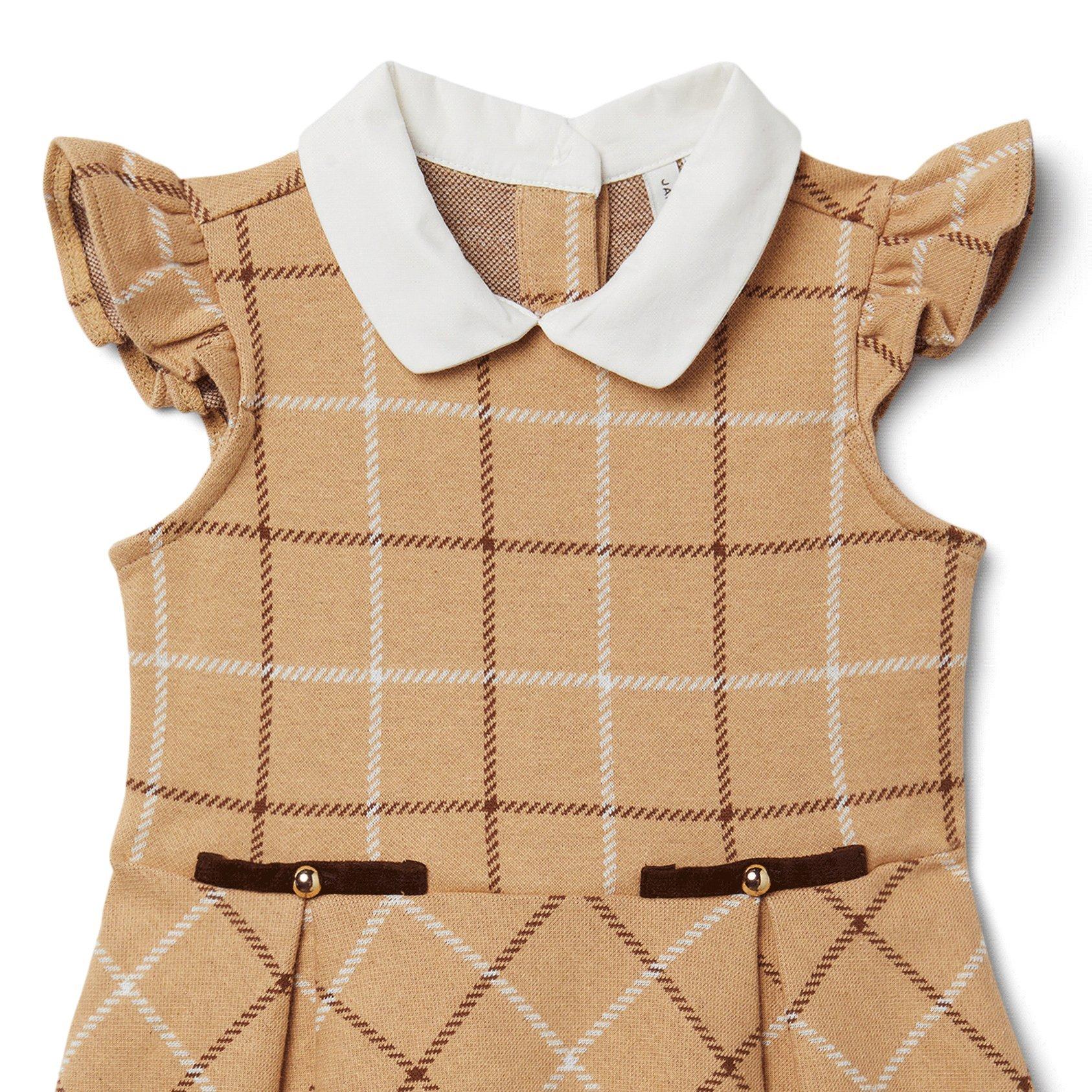 Check Collared Ponte Dress image number 1