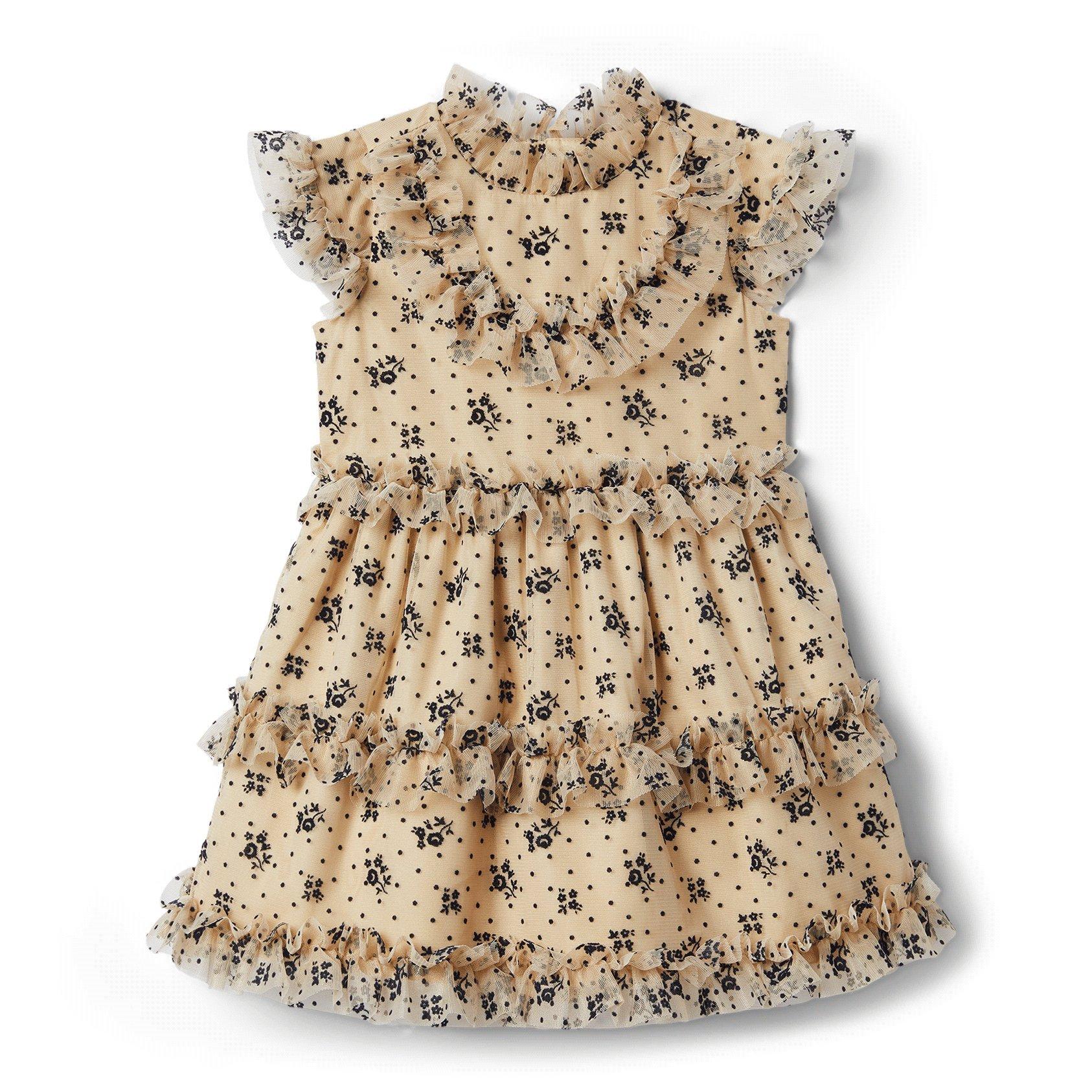 Floral Dot Flocked Dress image number 0