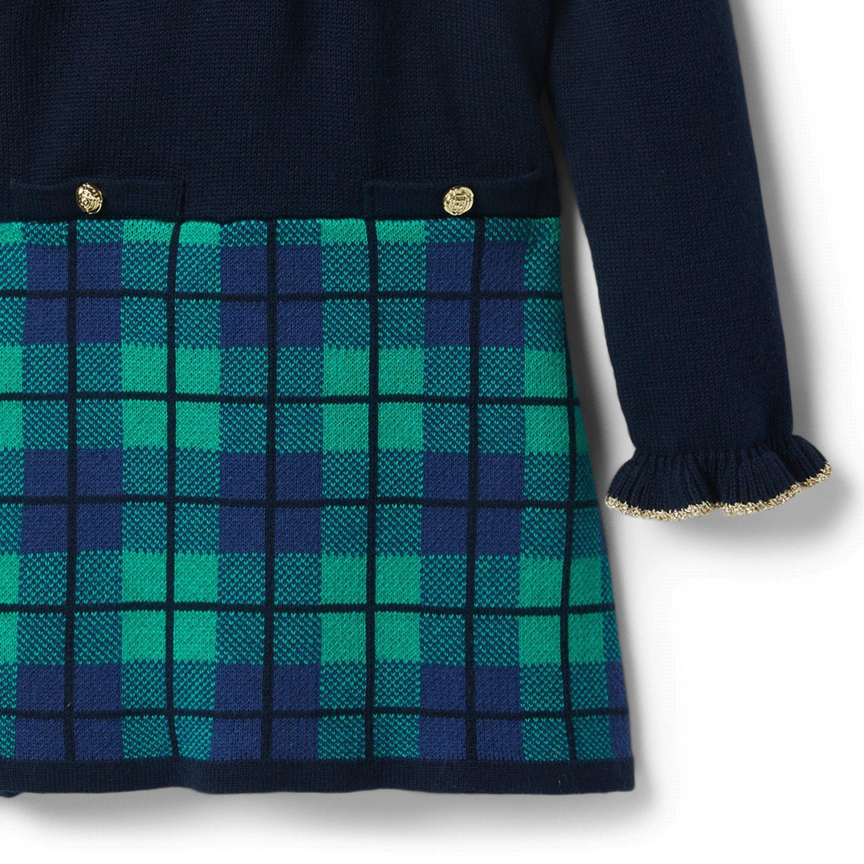 Plaid Colorblocked Sweater Dress image number 3