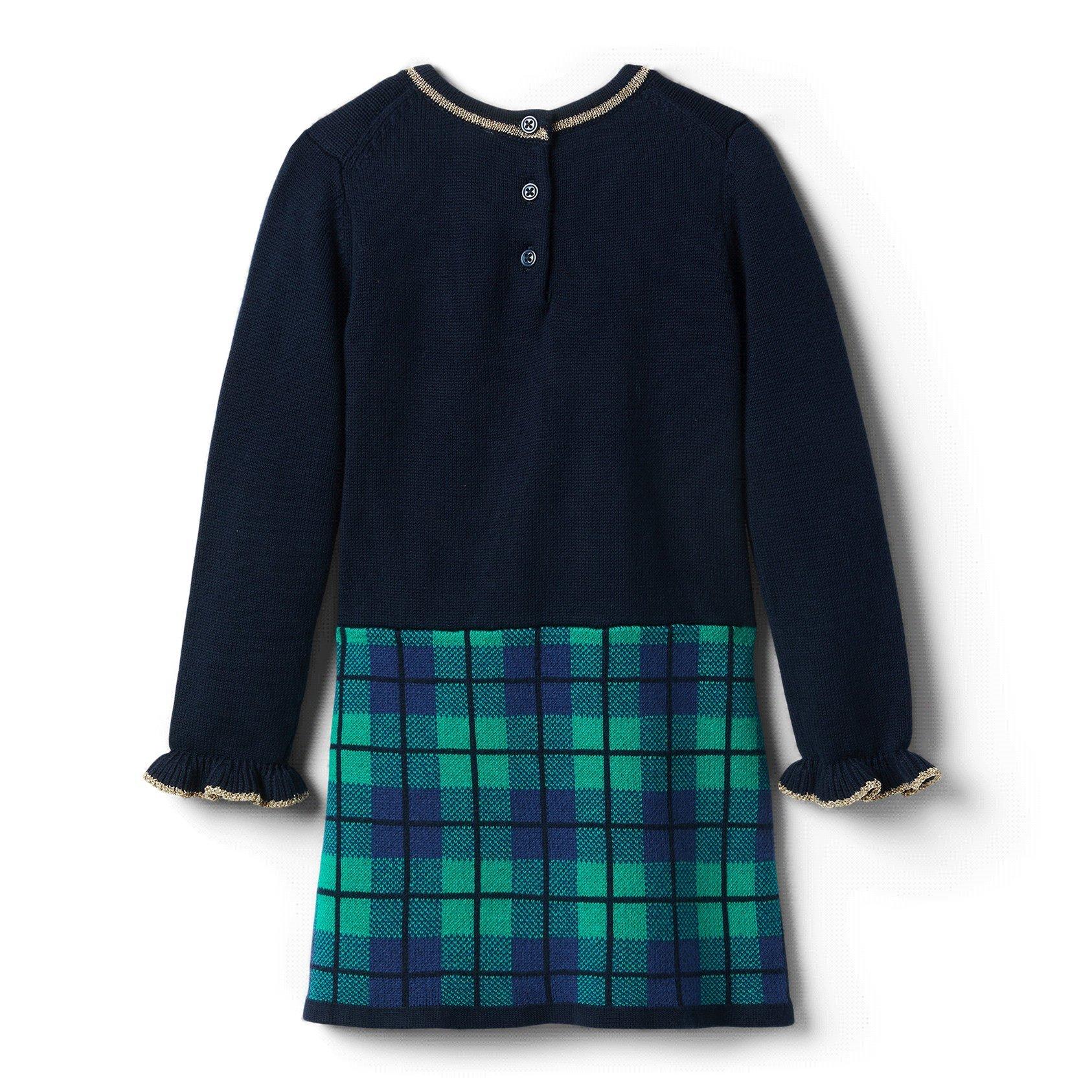 Plaid Colorblocked Sweater Dress image number 1