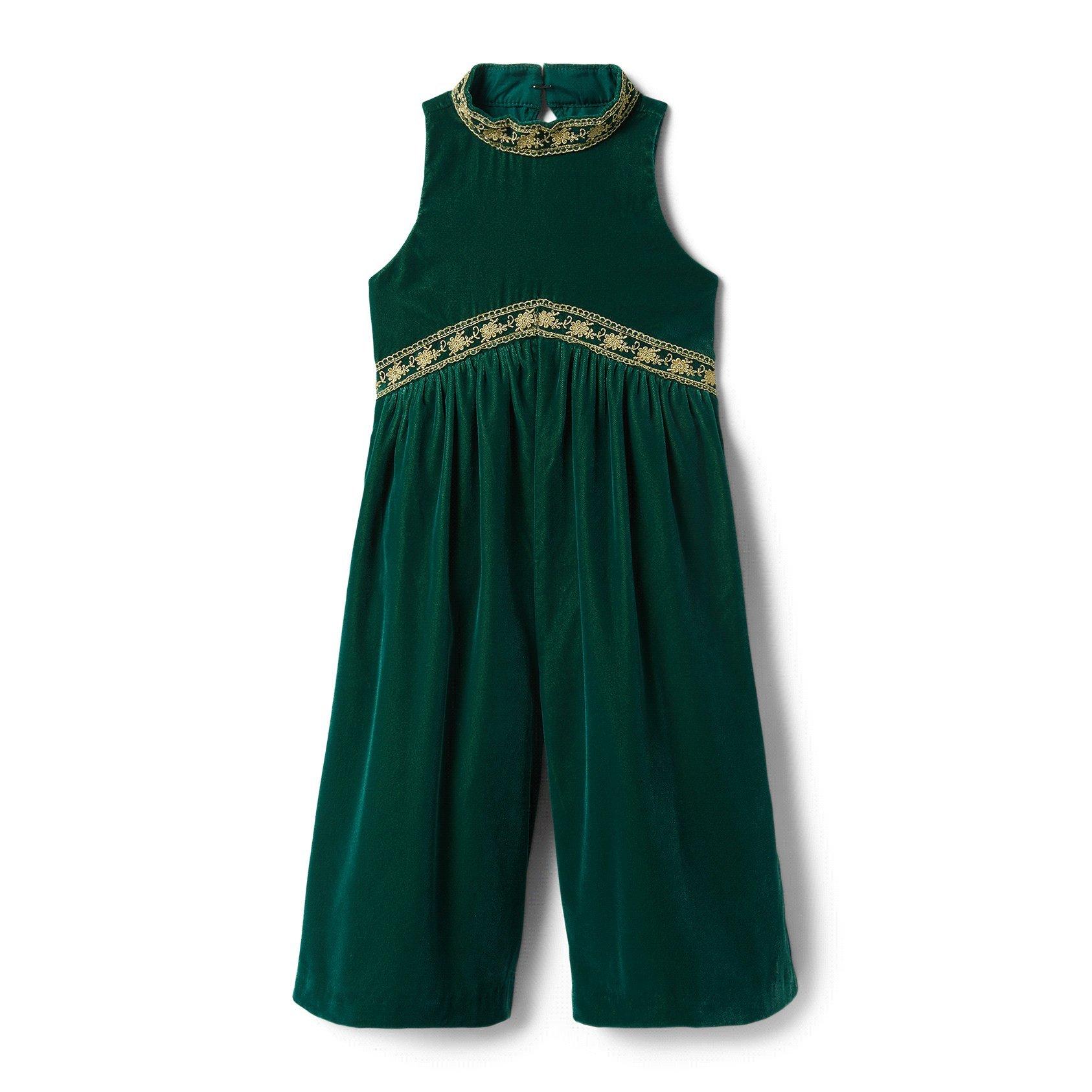 Velvet Gold Trim Jumpsuit