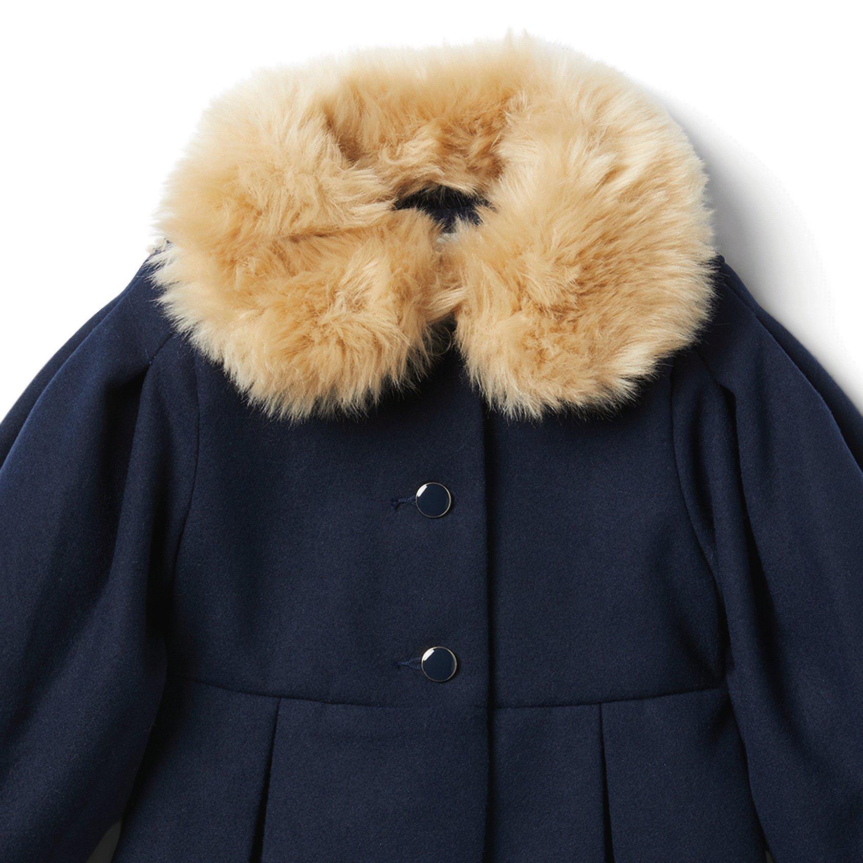 Balloon Sleeve Faux Fur Collar Coat image number 2