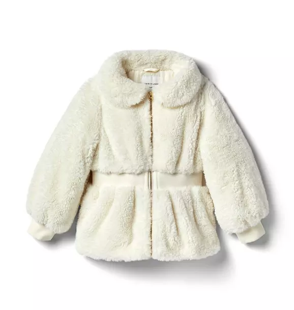Faux Fur Zip Up Coat 