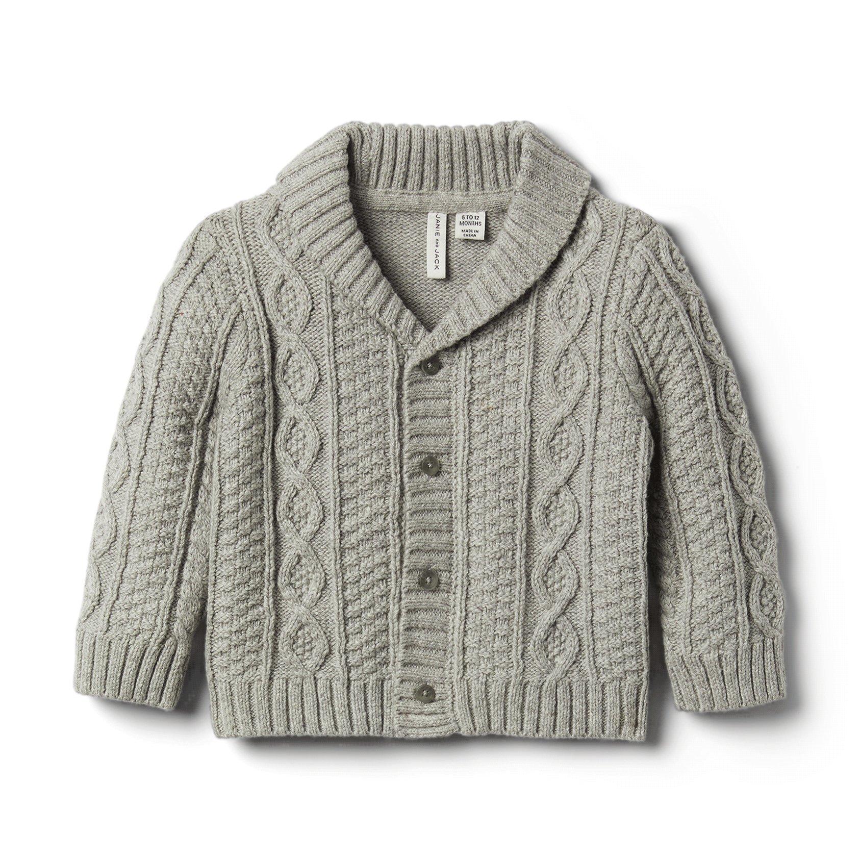 Baby Cable Knit Shawl Cardigan image number 0