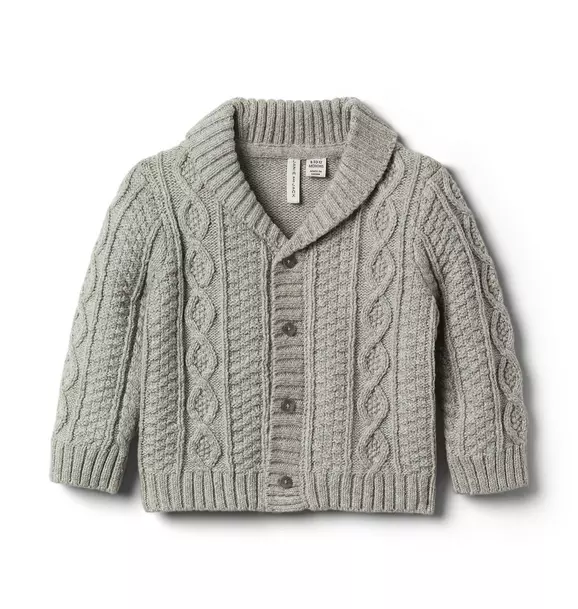 Baby Cable Knit Shawl Cardigan