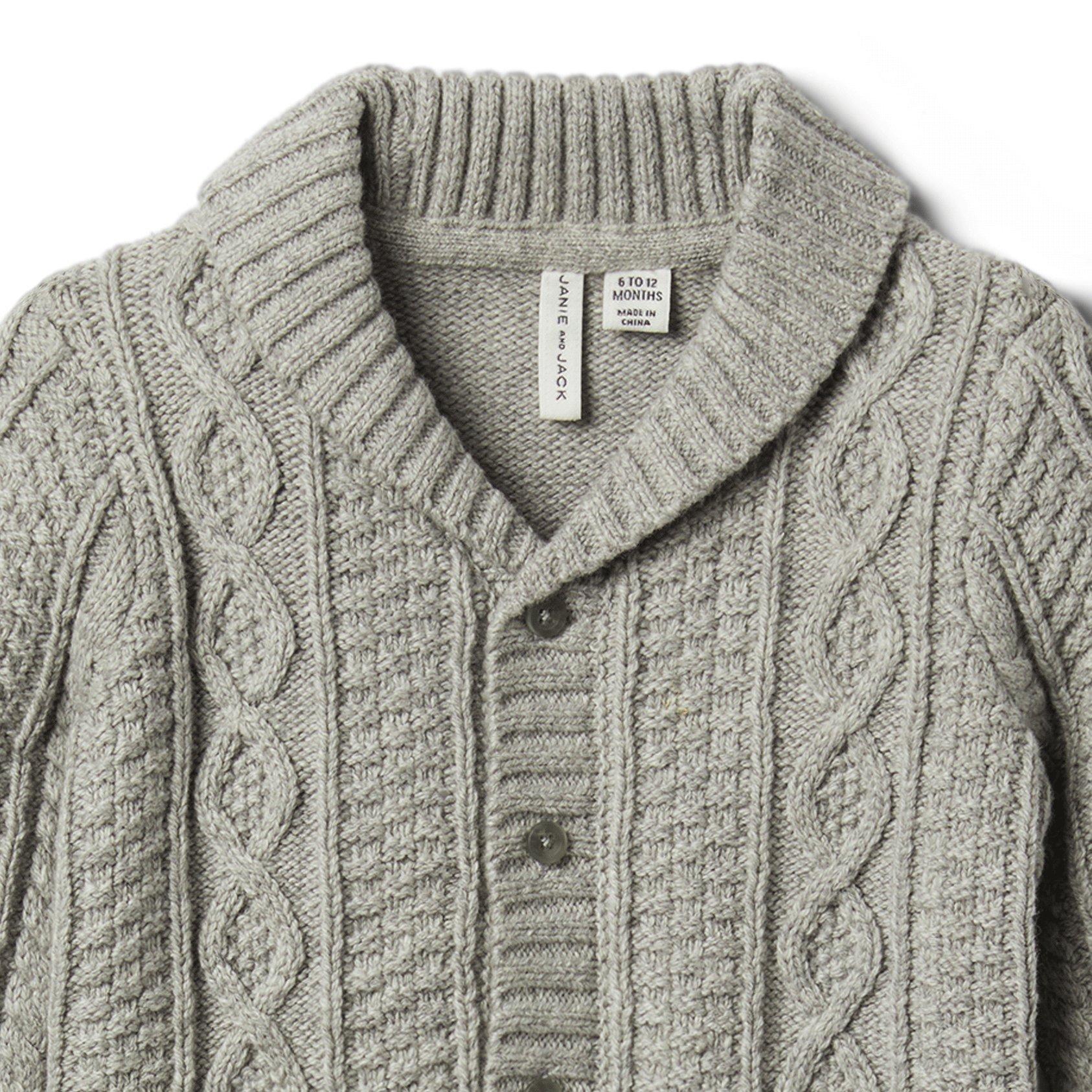 Baby Cable Knit Shawl Cardigan image number 2