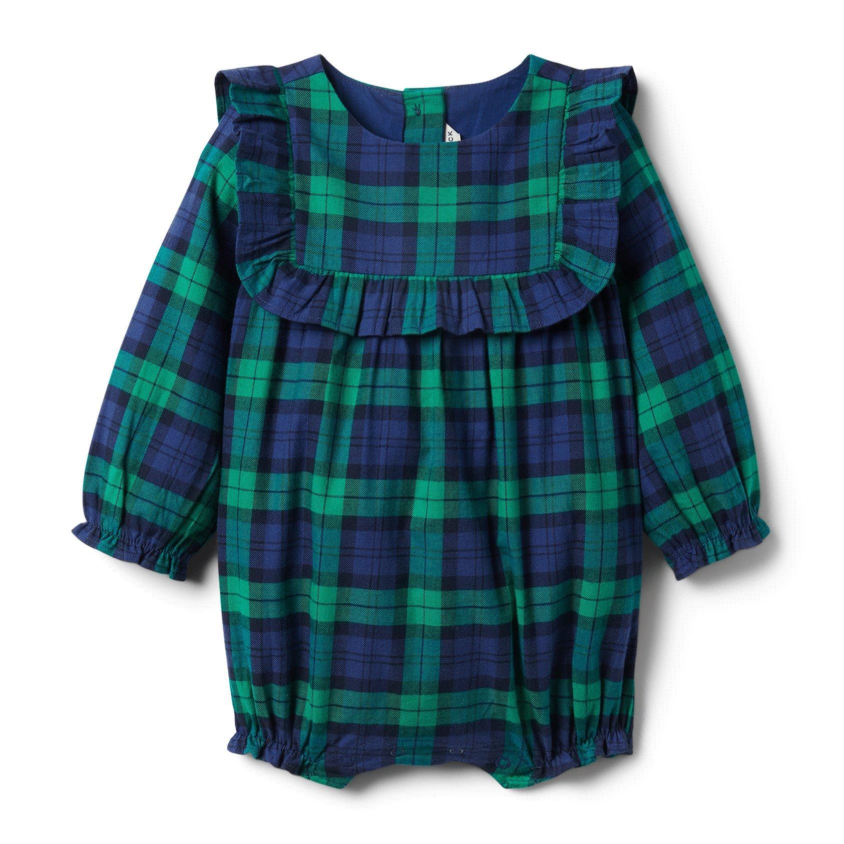 Baby Plaid Ruffle Romper image number 0