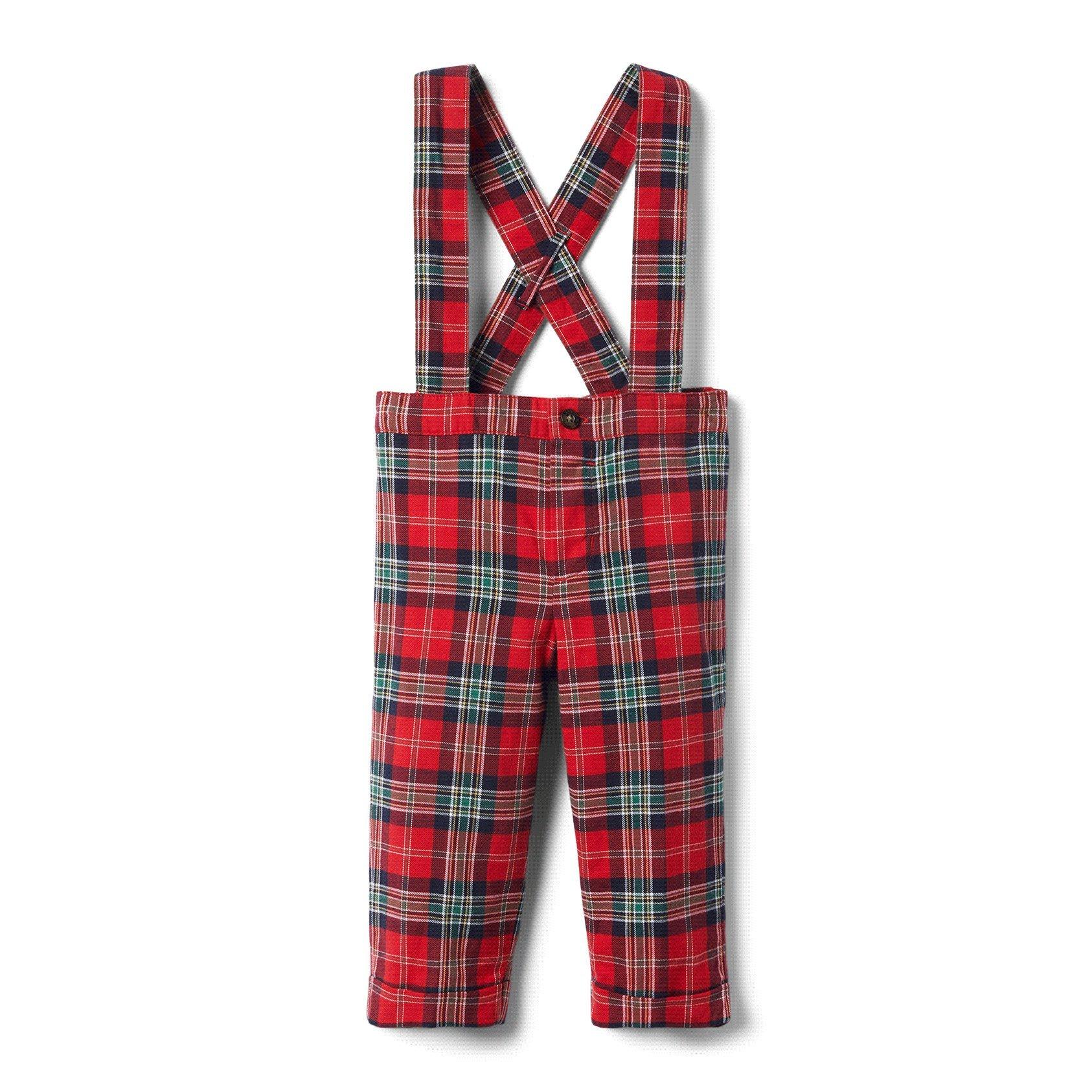 Baby Plaid Suspender Pant