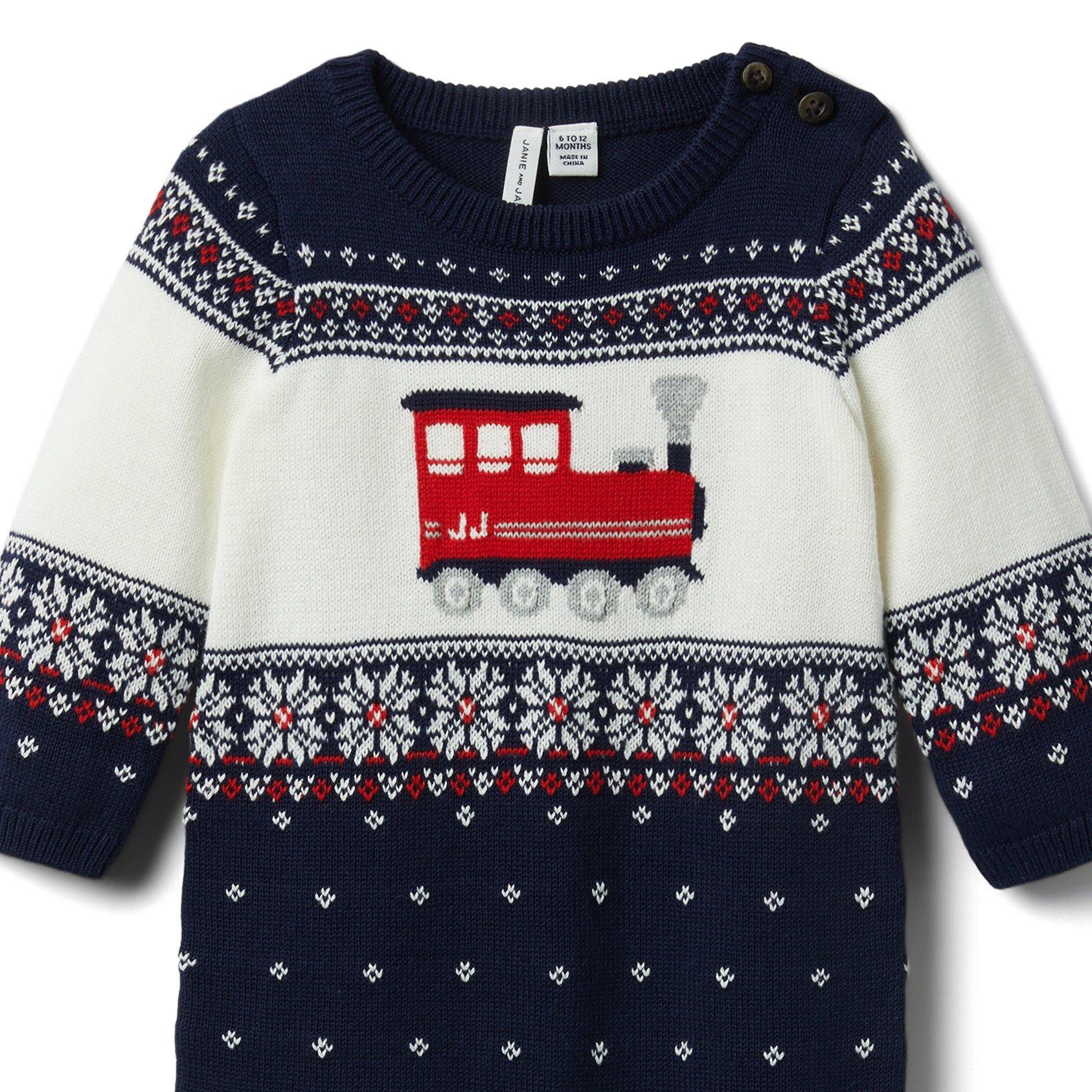 Baby Train Fair Isle Sweater 1-Piece image number 1