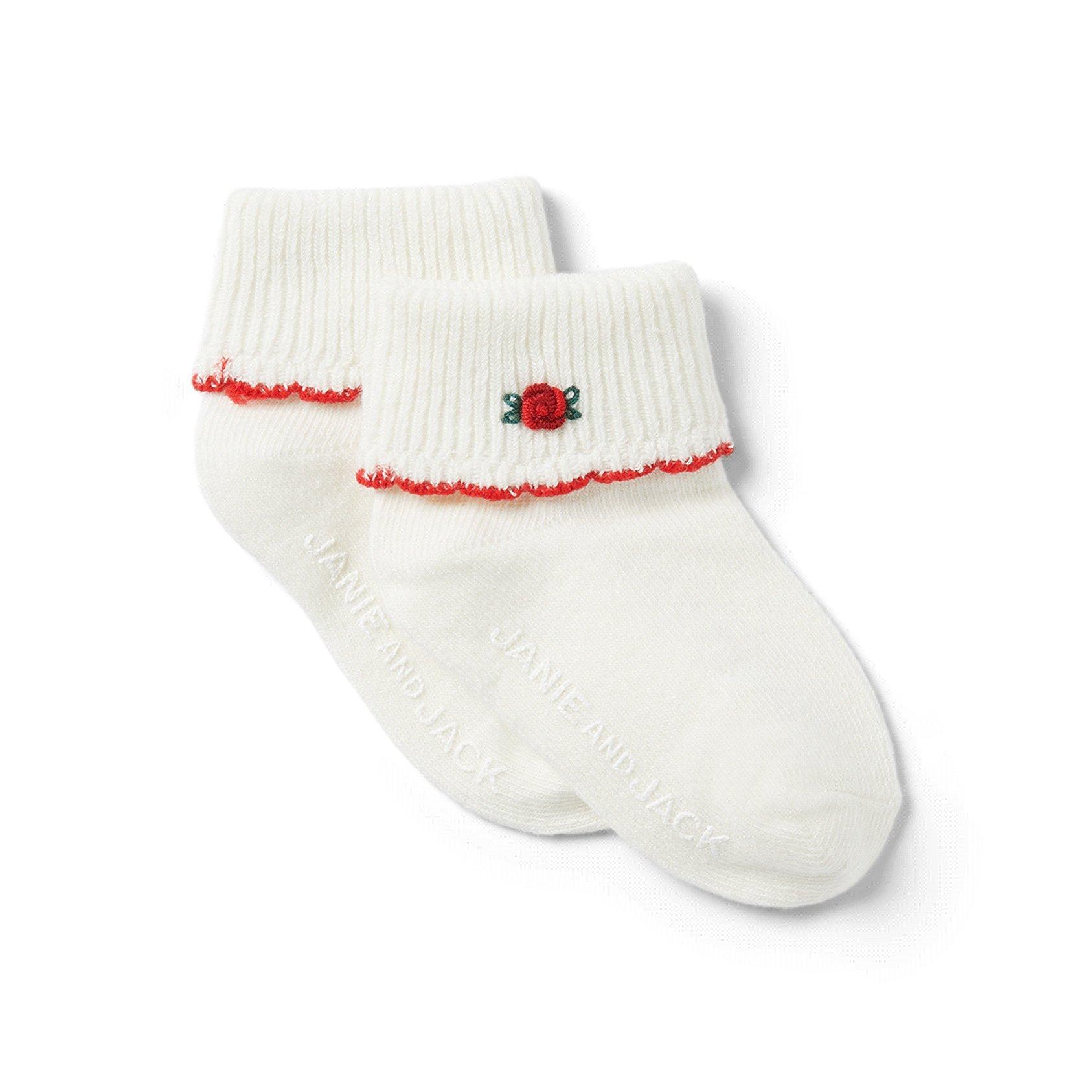 Baby Rose Fold Over Sock image number 0