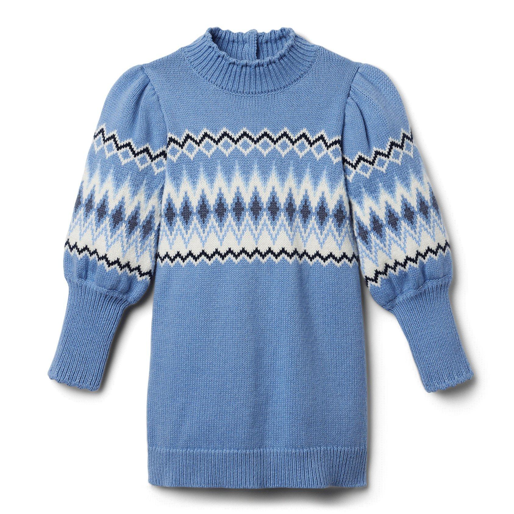 Fair Isle Puff Sleeve Sweater Dress image number 0