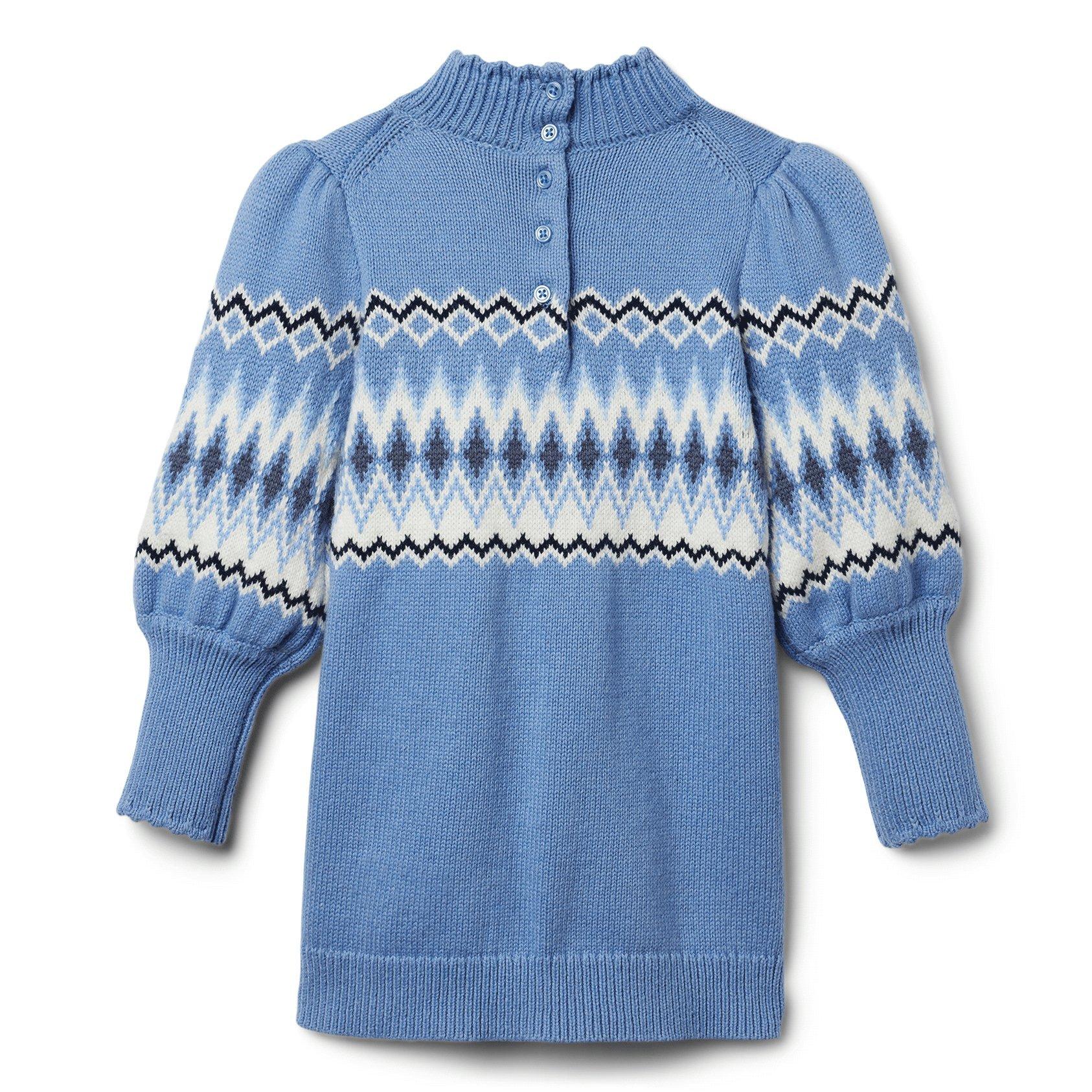 Fair Isle Puff Sleeve Sweater Dress image number 2