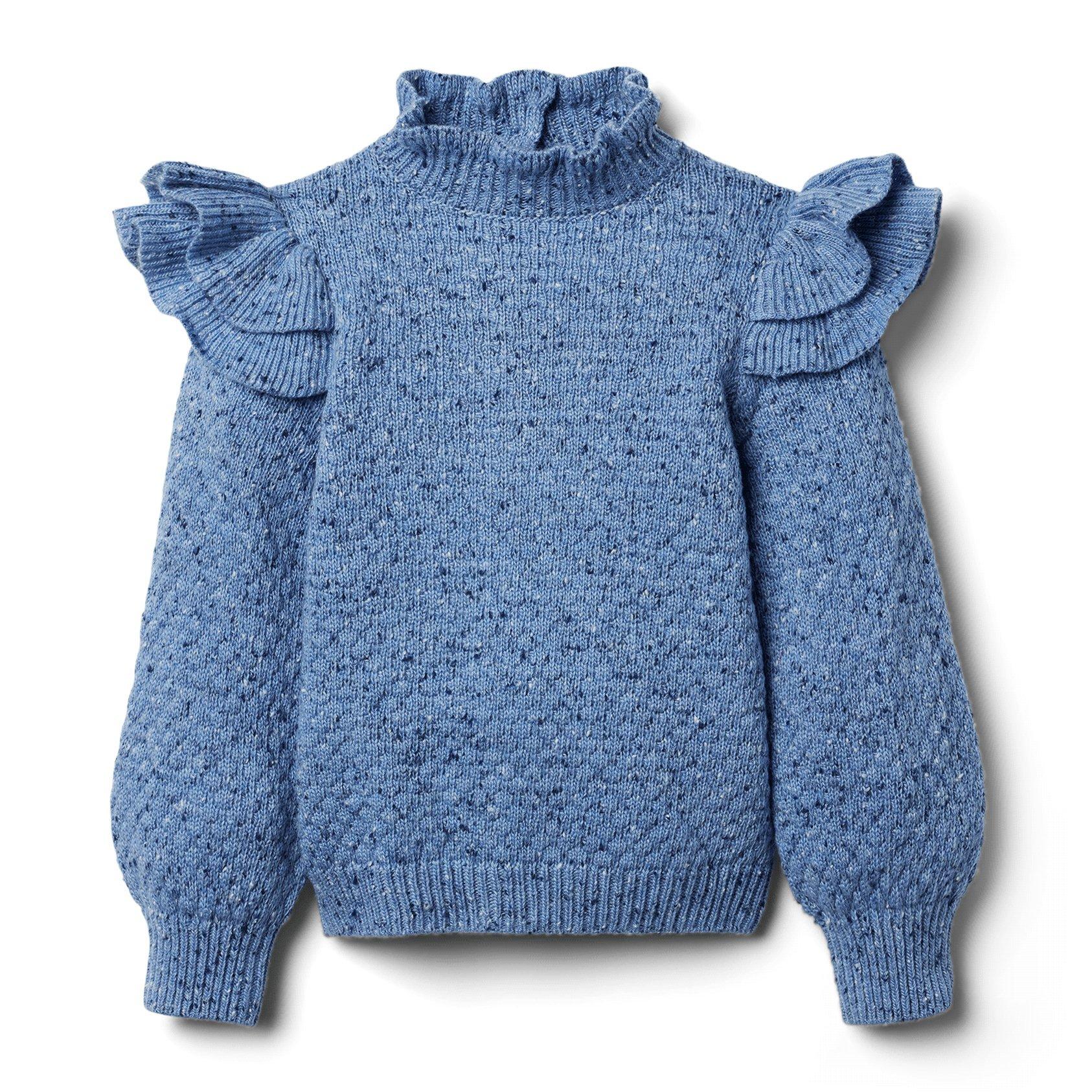 Ruffle Shoulder Textured Sweater image number 0