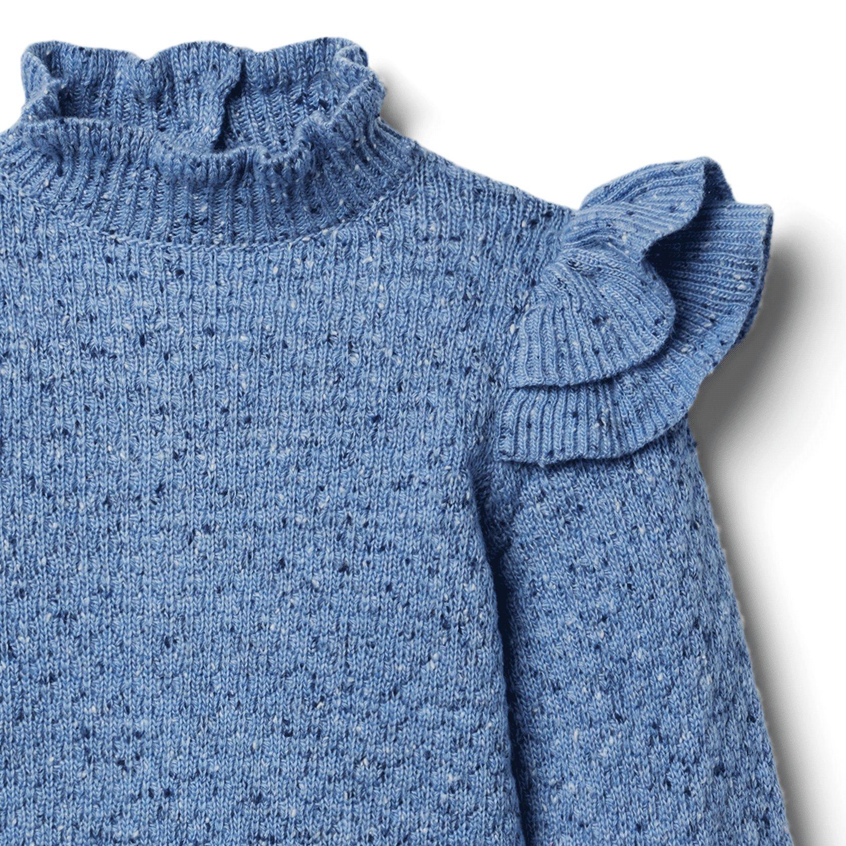 Ruffle Shoulder Textured Sweater image number 2