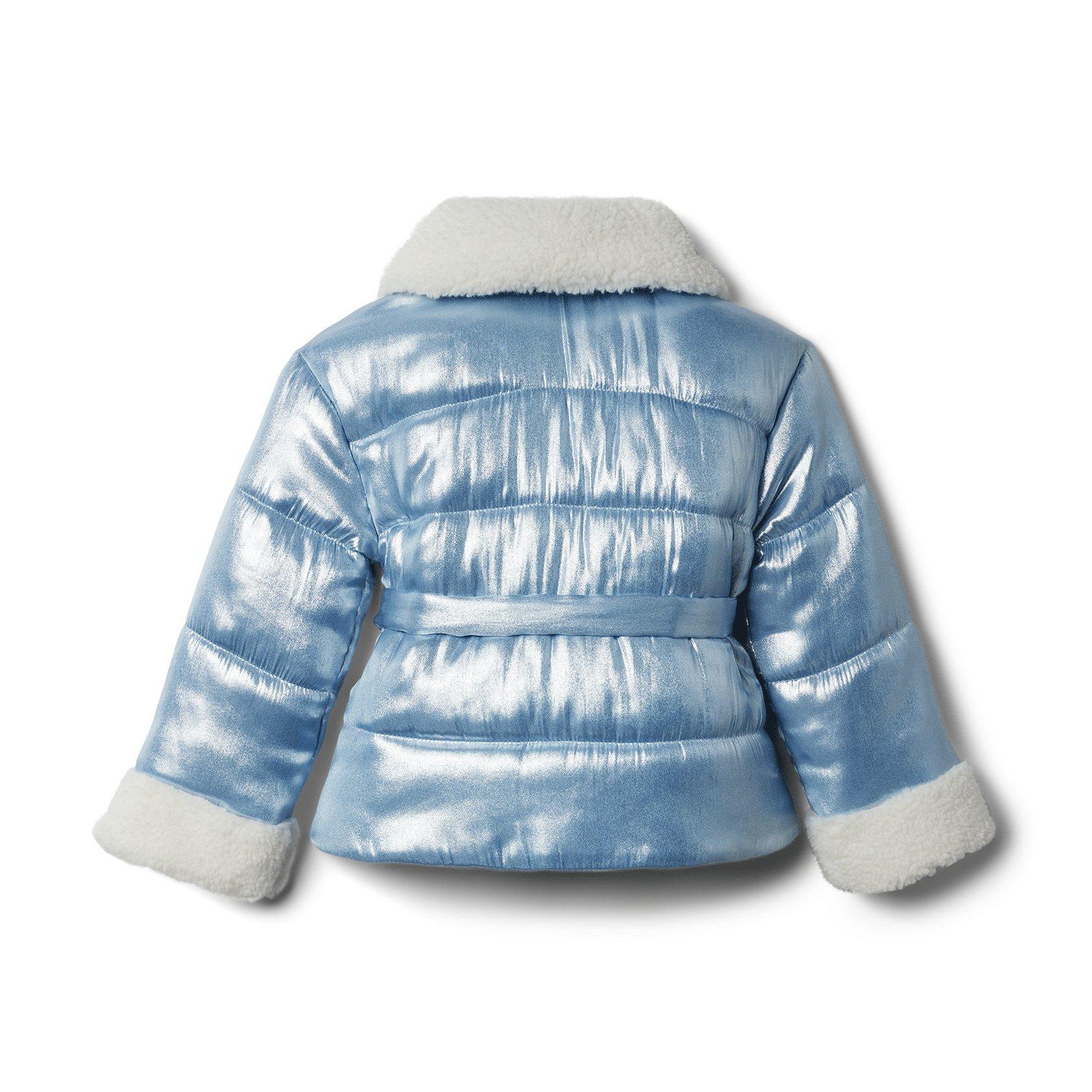 Sherpa Trim Metallic Puffer Jacket image number 1