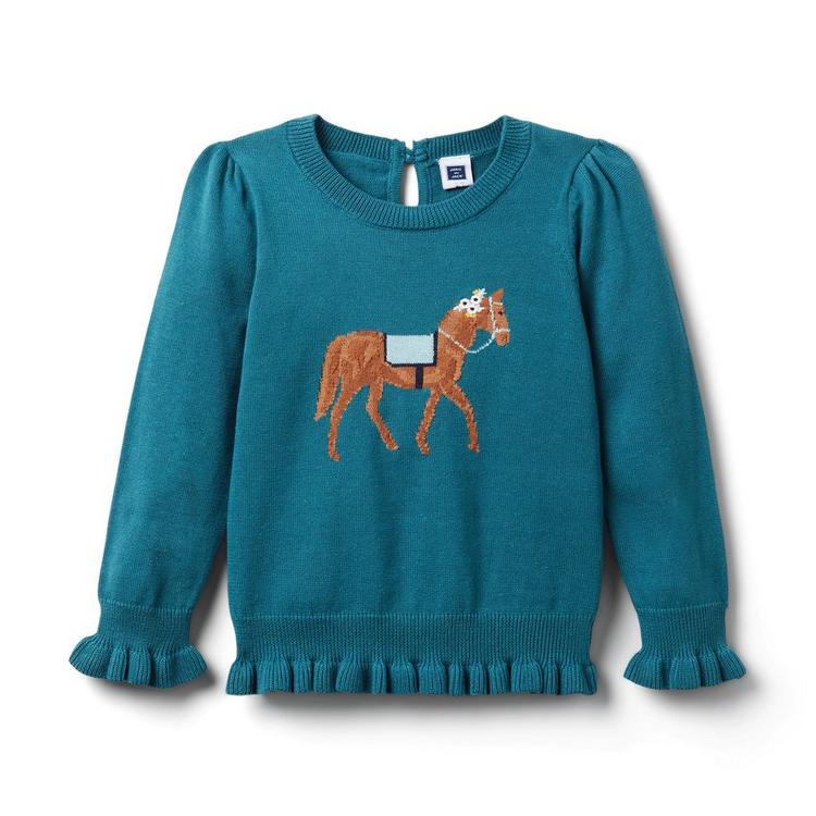 Girl Mediterranea Horse Sweater by Janie and Jack