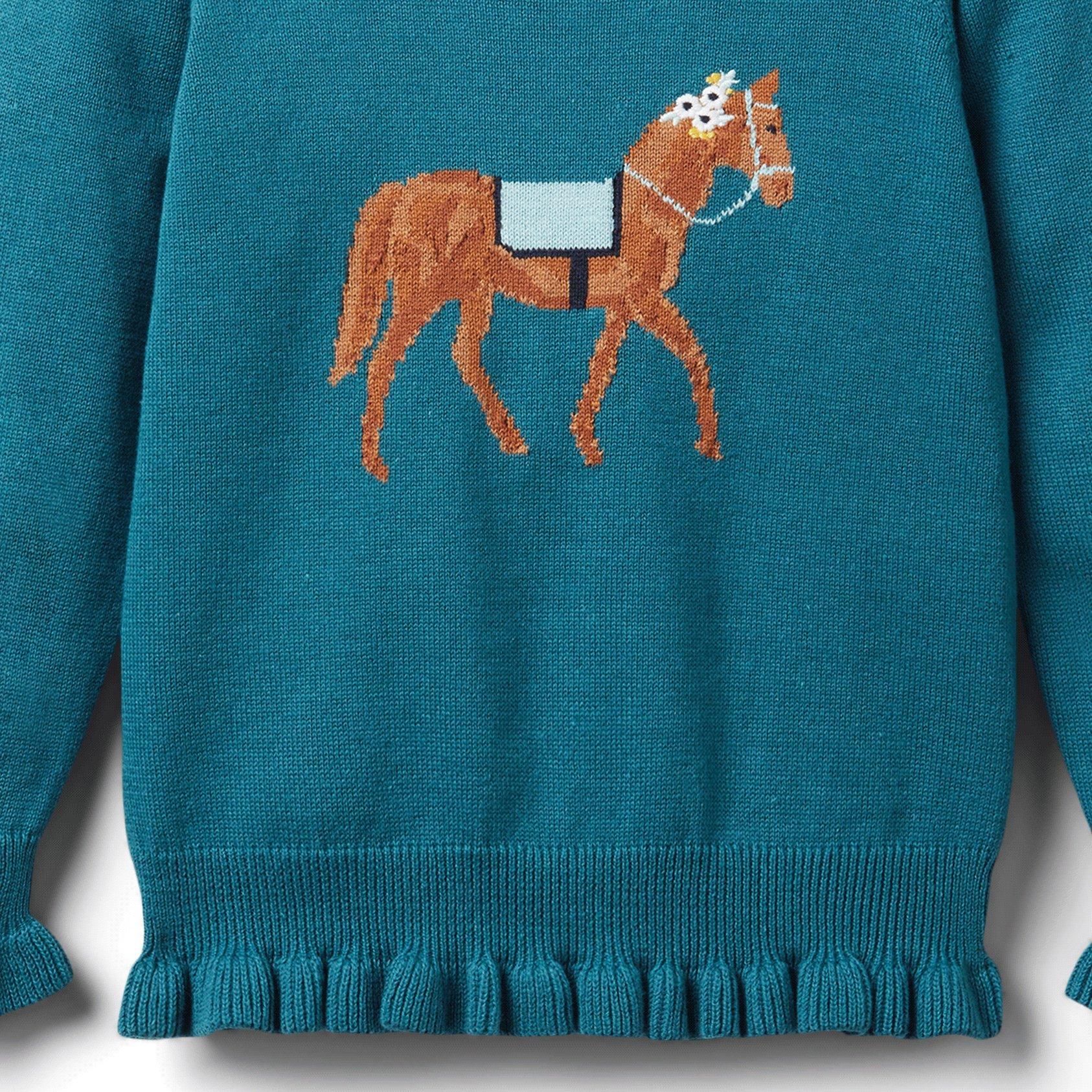 Janie selling and Jack race day horse sweater set 5t