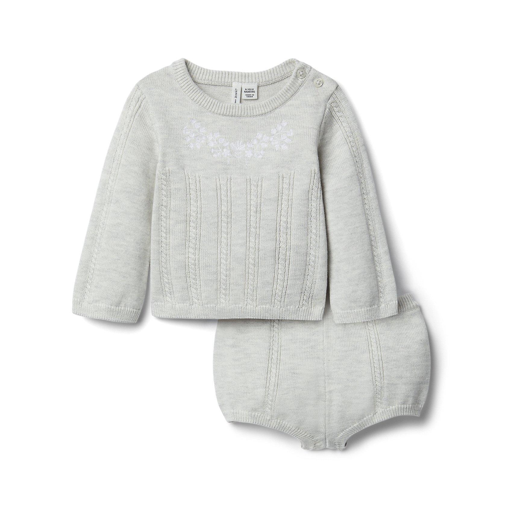 Baby Embroidered Sweater Matching Set image number 0