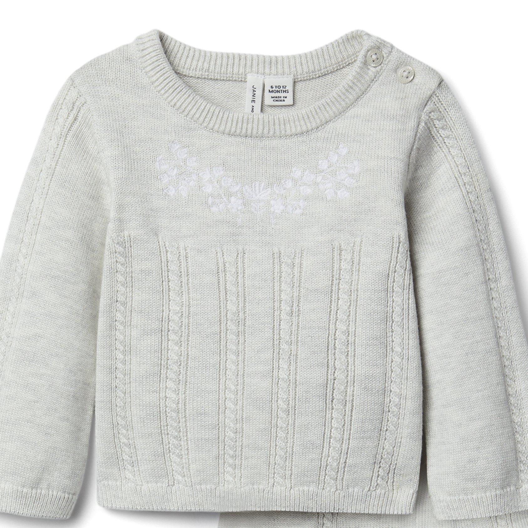 Baby Embroidered Sweater Matching Set image number 2