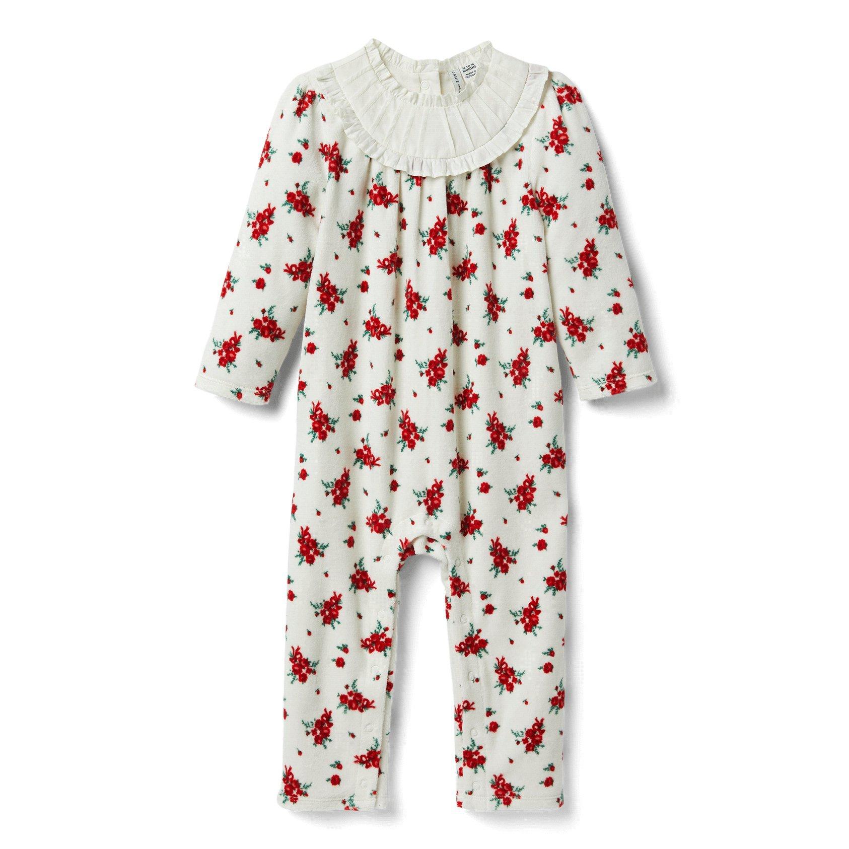 Baby Floral Velour 1-Piece image number 0