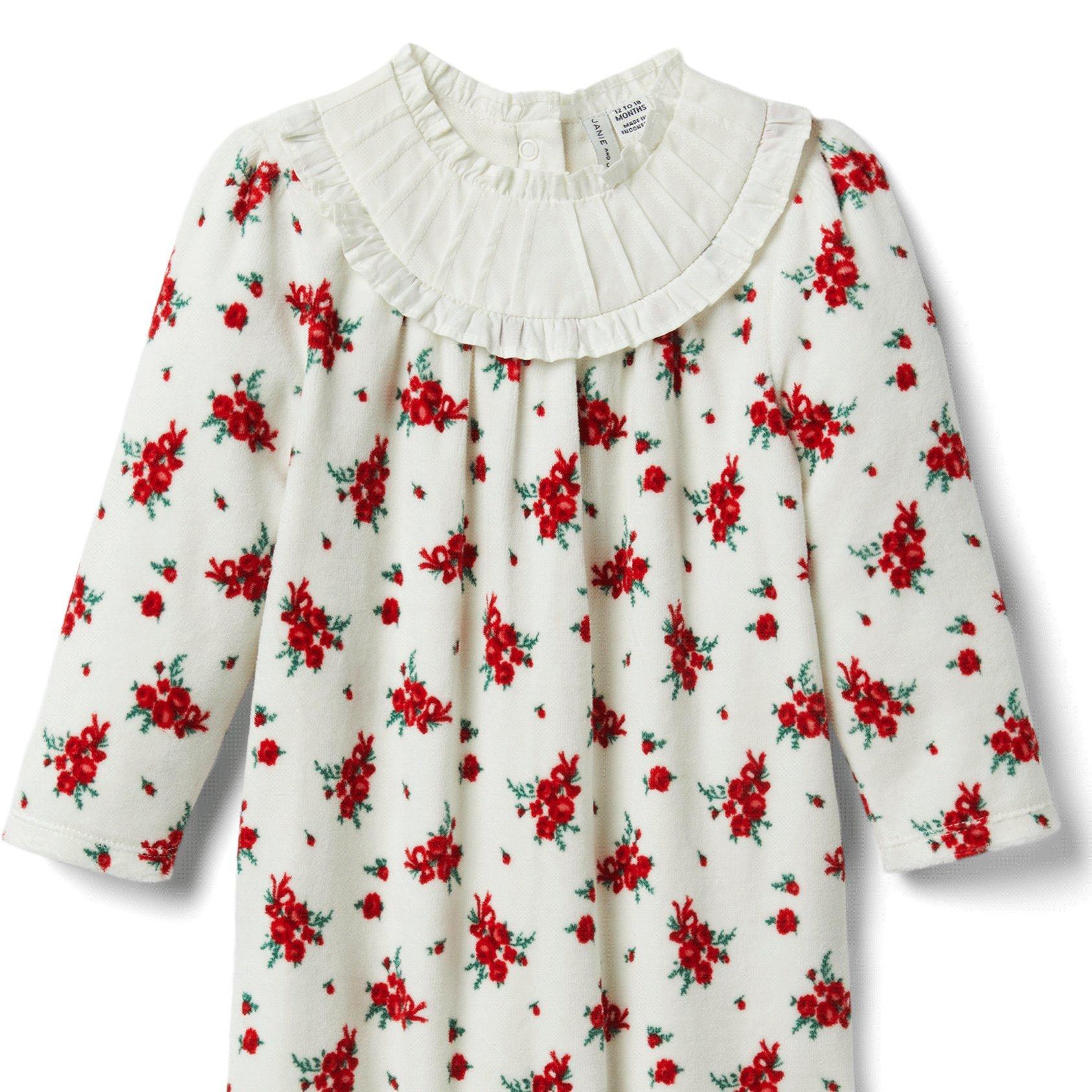 Baby Floral Velour 1-Piece image number 1