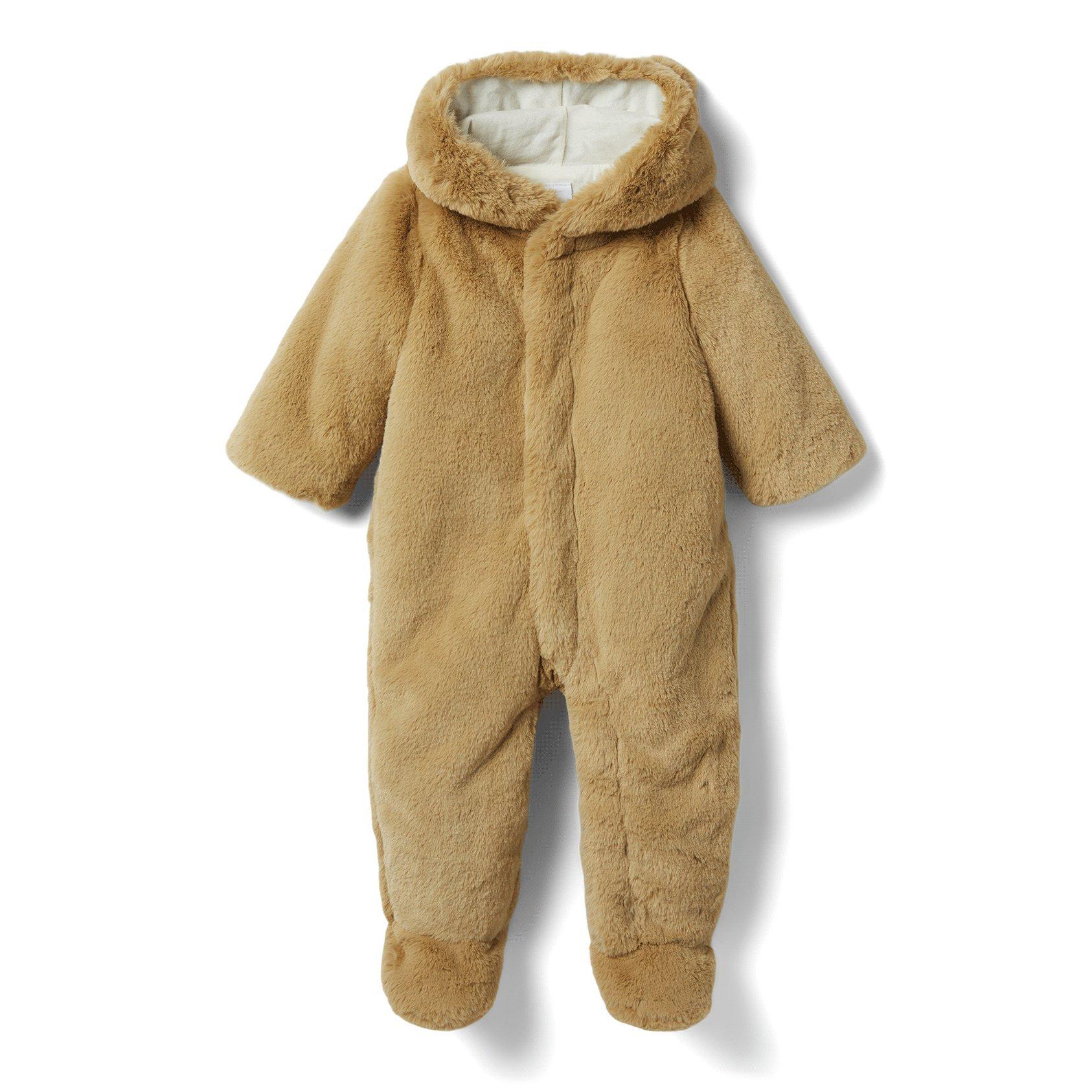 Baby Faux Fur Hooded Bear 1-Piece image number 0