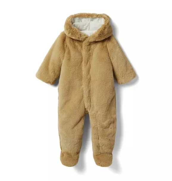 Baby Faux Fur Hooded Bear 1-Piece