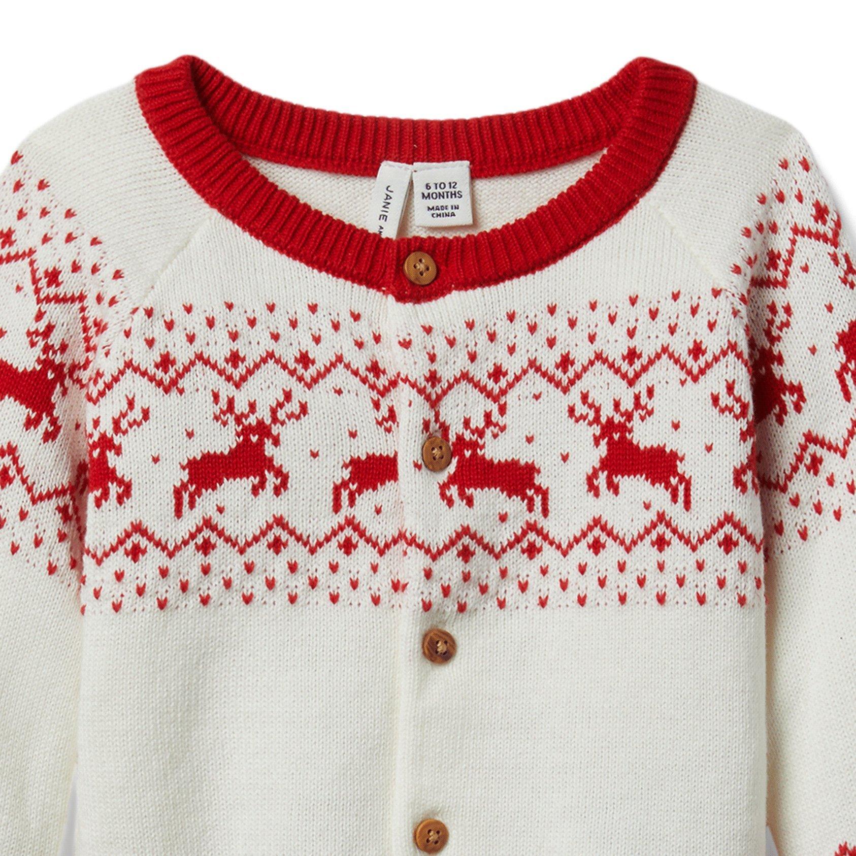 Baby Reindeer Fair Isle Cardigan image number 1