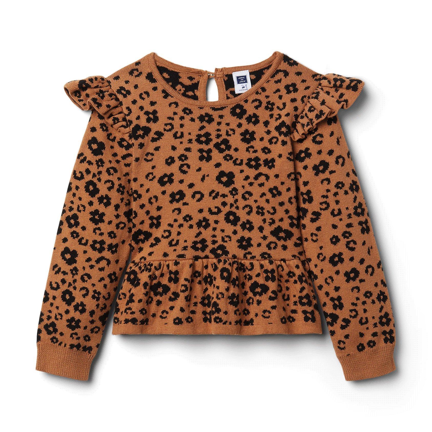 Leopard Peplum Sweater image number 0