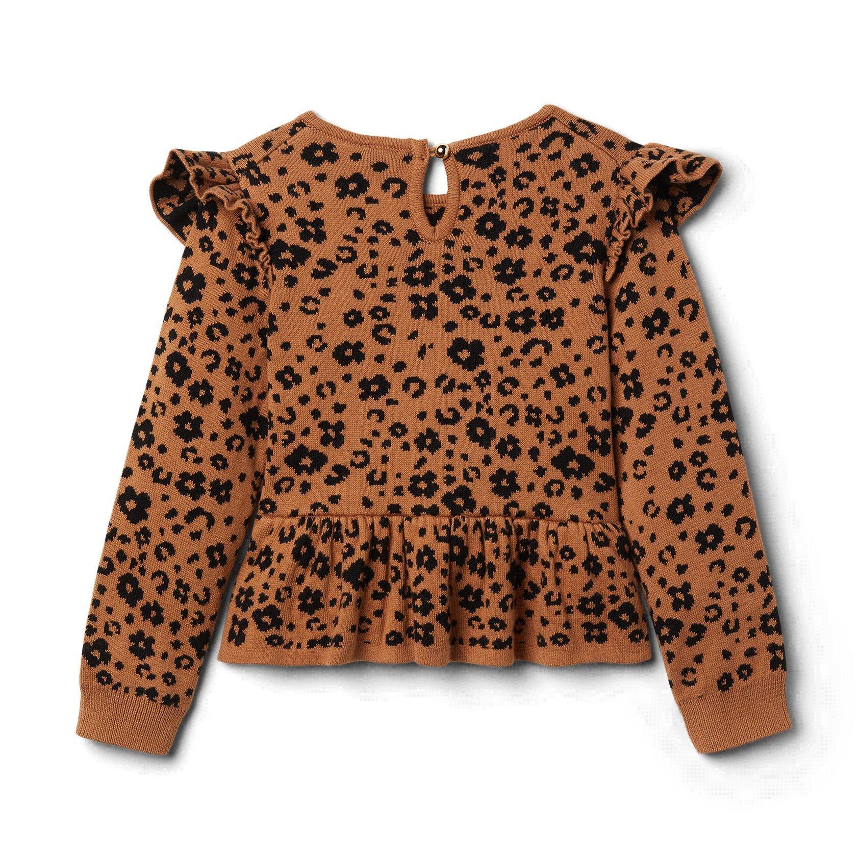 Leopard Peplum Sweater image number 4
