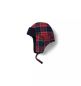 Plaid Sherpa-Lined Trapper Hat