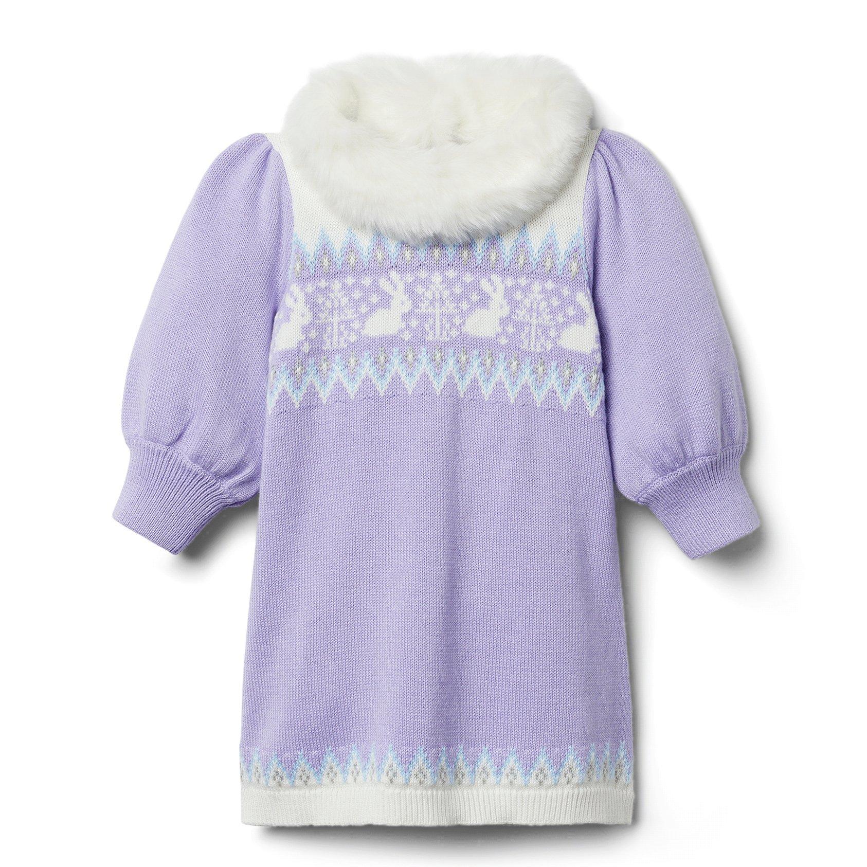 Baby Fair Isle Faux Fur Collar Dress image number 0