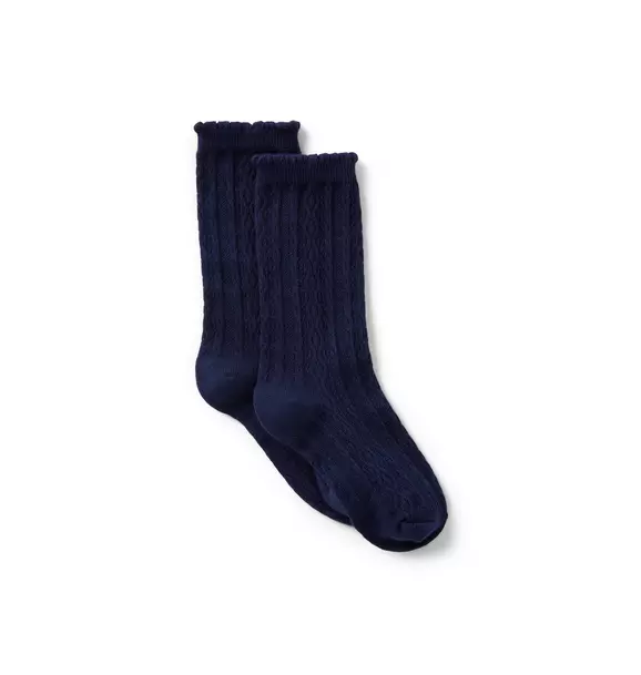 Knee-High Cable Knit Sock