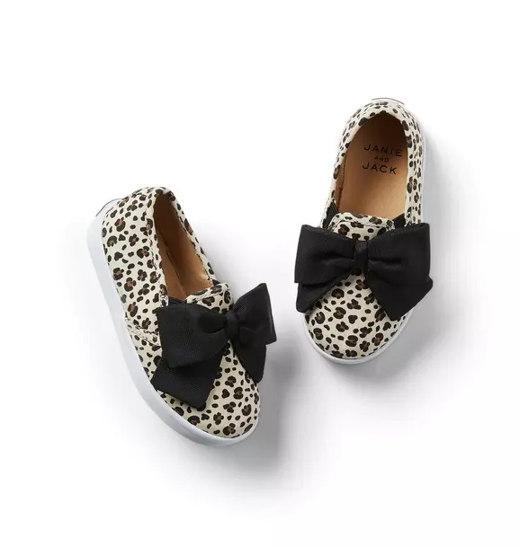 Leopard Bow Slip-On Sneaker 