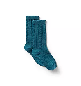 Knee-High Cable Knit Sock