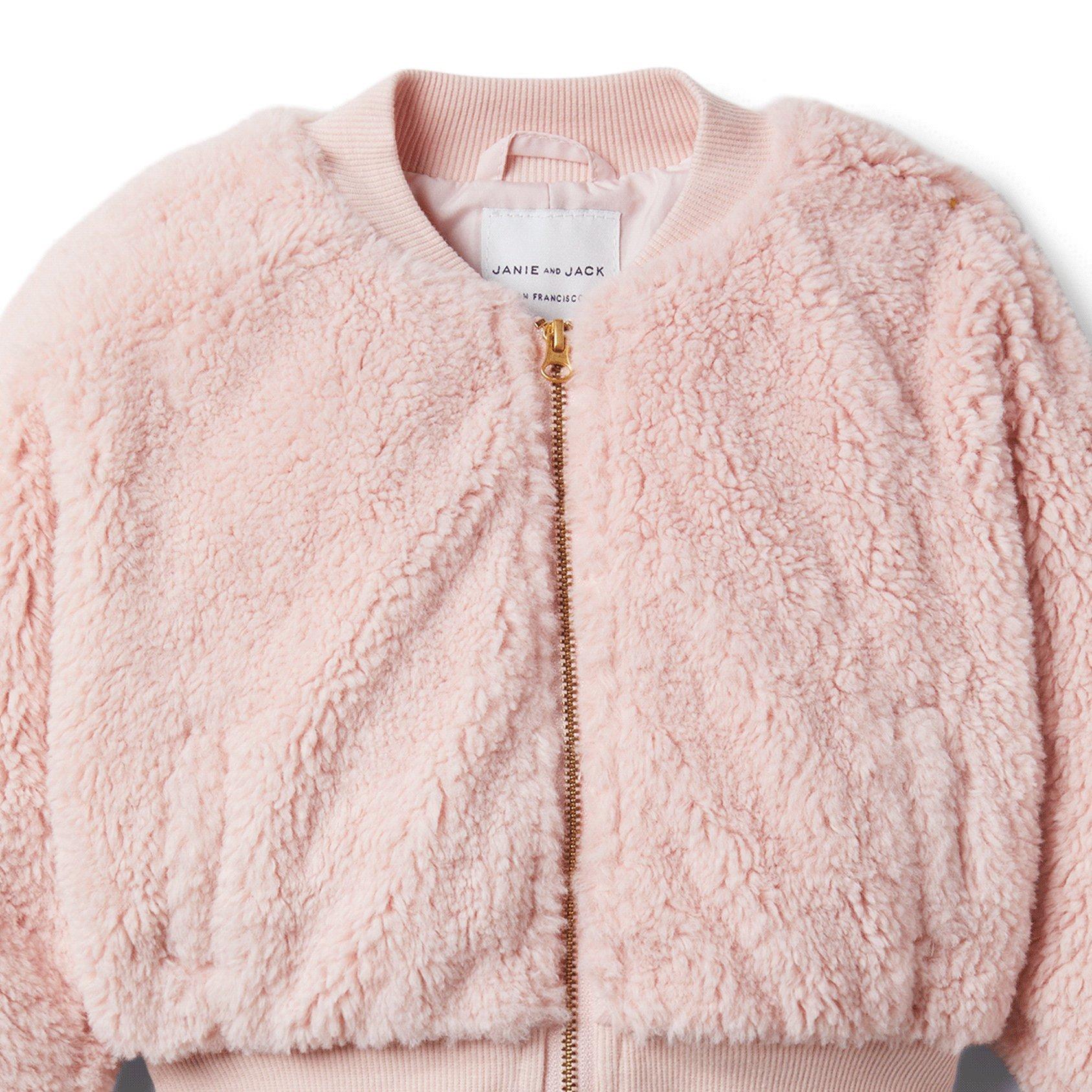 Brown Girls Do Ballet Faux Fur Bomber Jacket image number 2