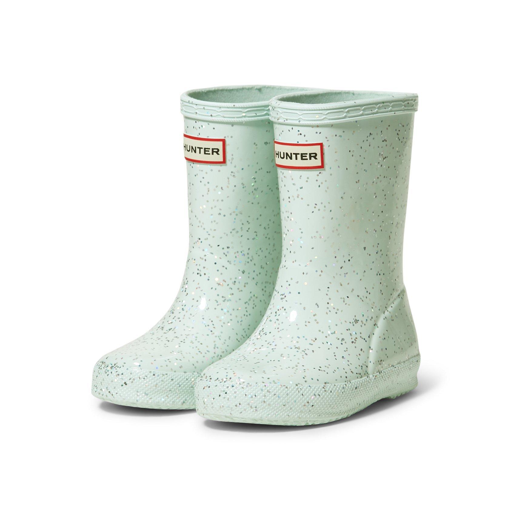 Girl Spearmint Hunter Original Kids First Classic Glitter Rain Boot by Janie and Jack