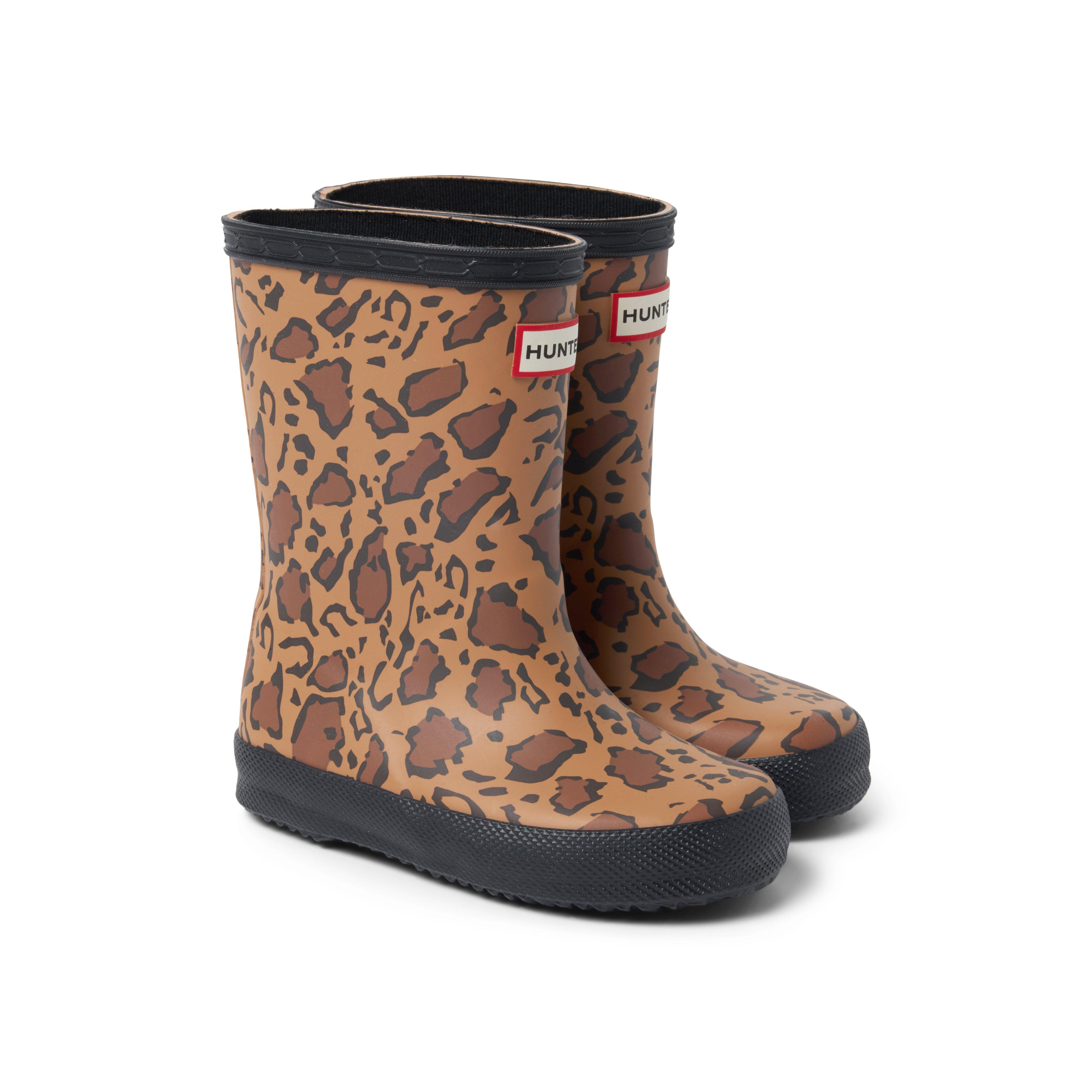 Hunter Original Kids First Classic Leopard Rain Boot Tawny Leopard