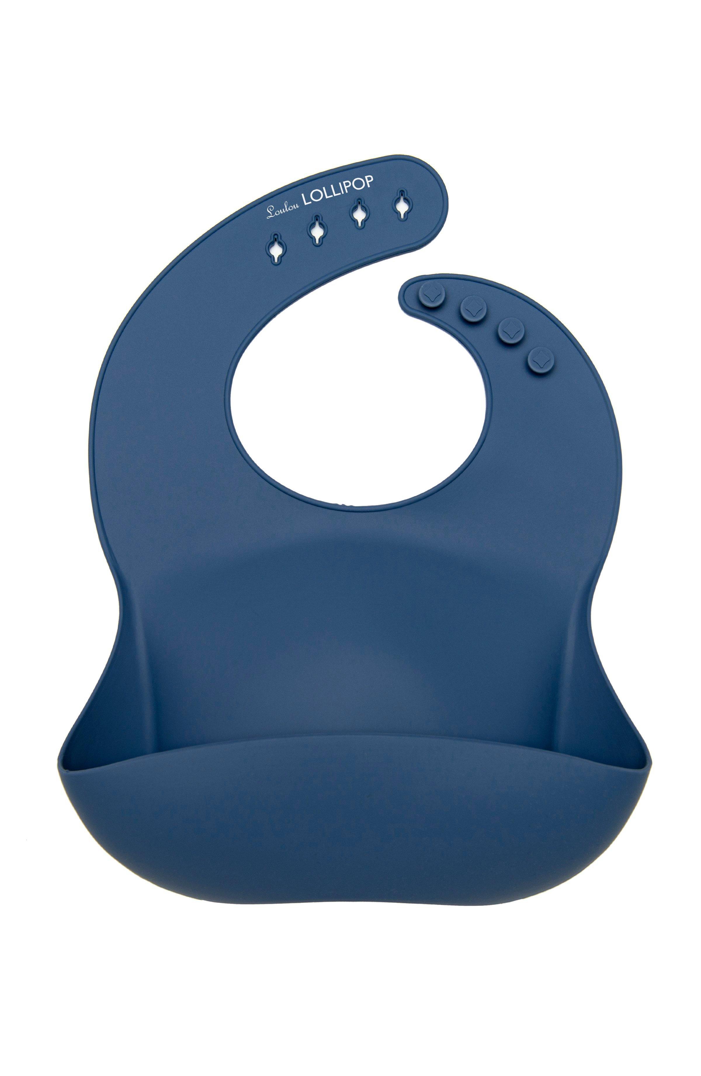 Loulou Lollipop Vintage Indigo Silicone Bib image number 0