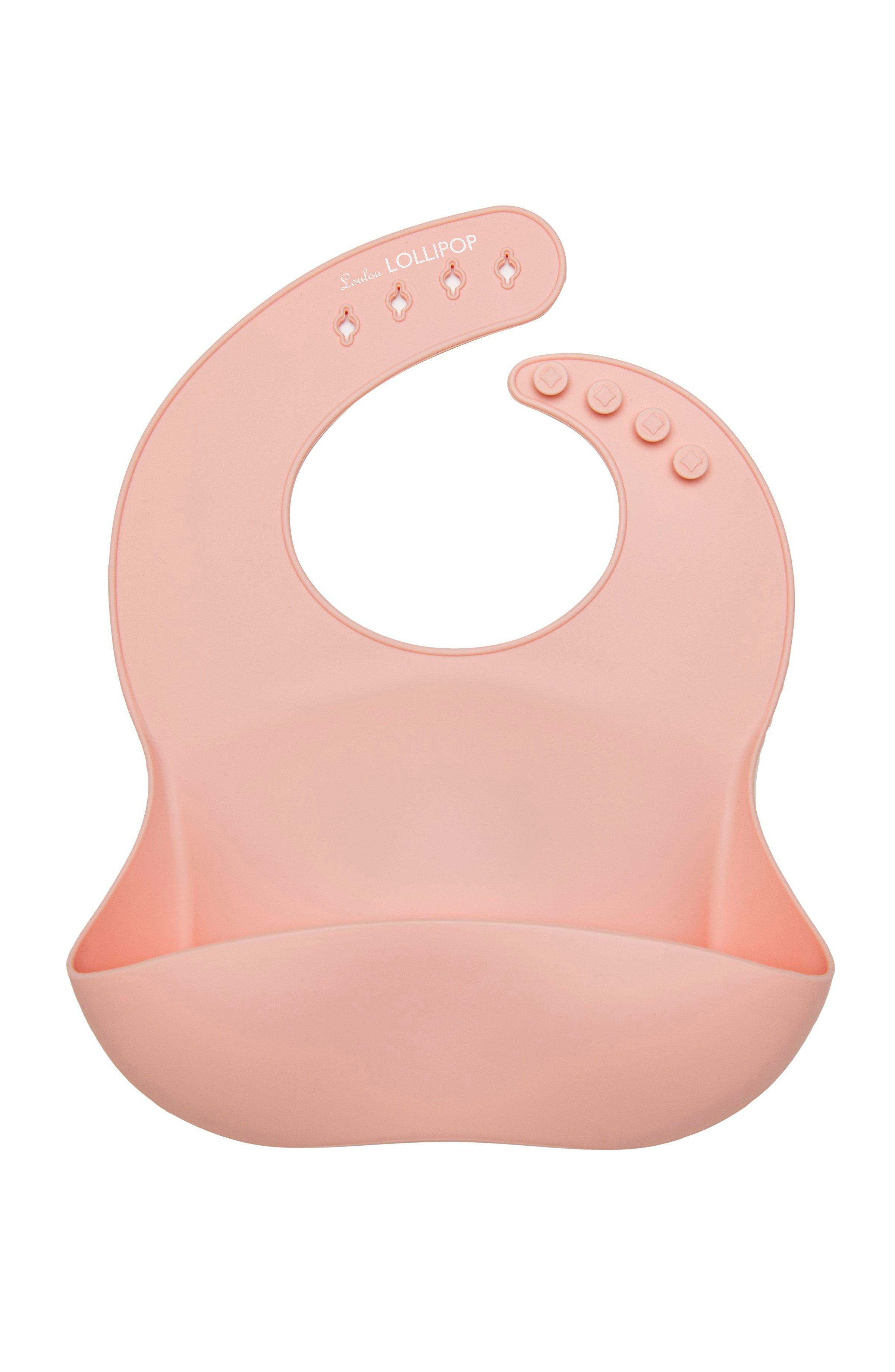 Loulou Lollipop Pink Quartz Silicone Bib image number 0