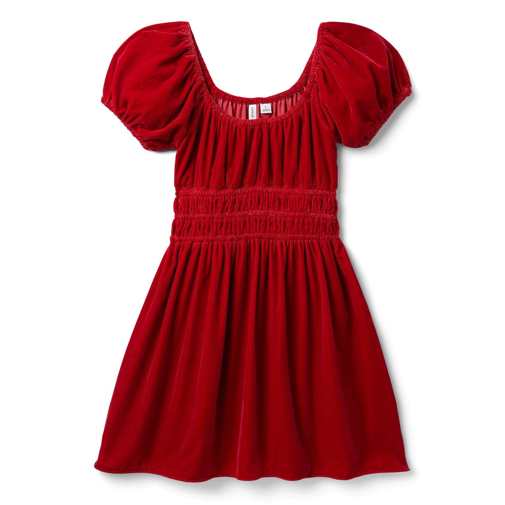 Velvet Puff Sleeve Dress image number 0