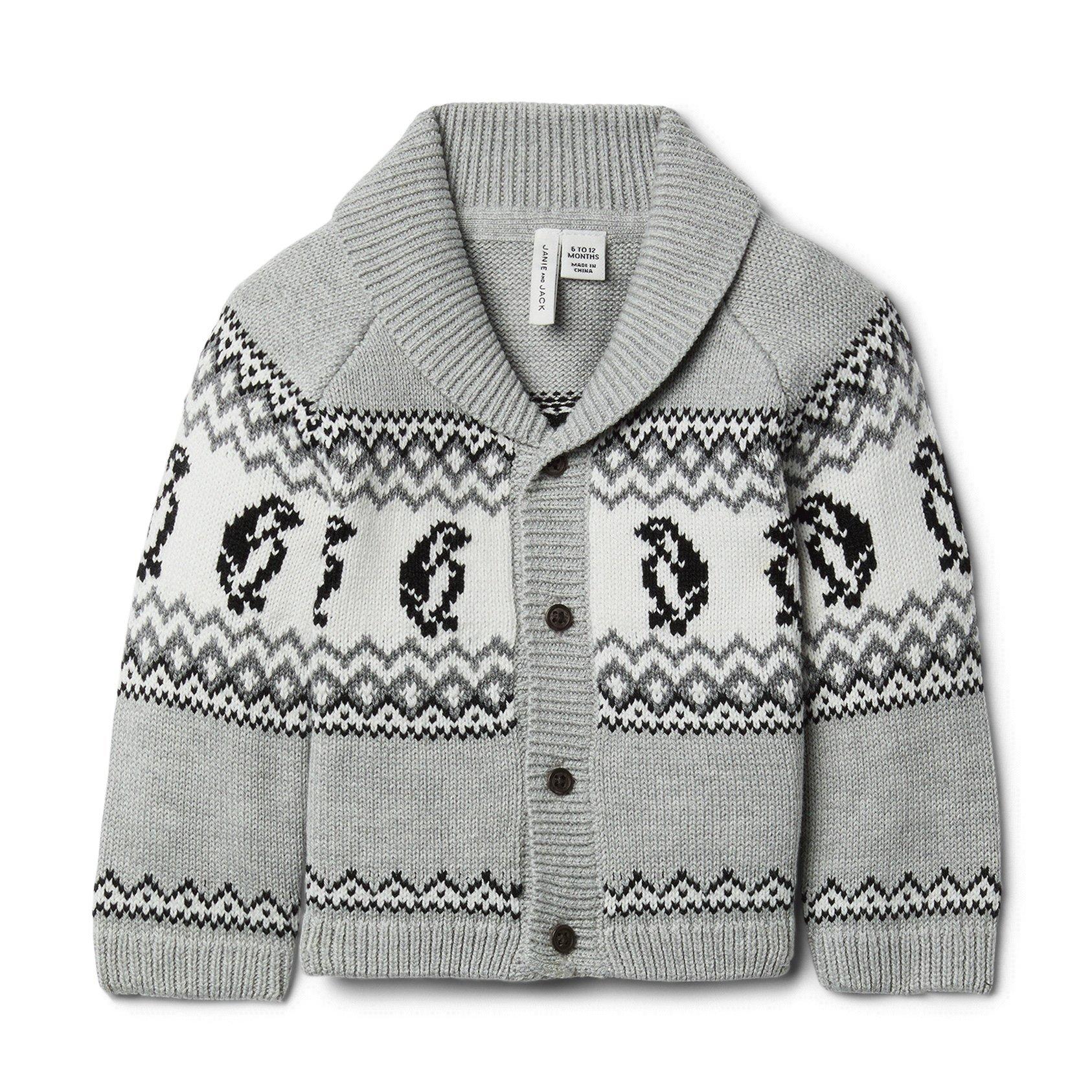 Baby Penguin Fair Isle Shawl Cardigan image number 0